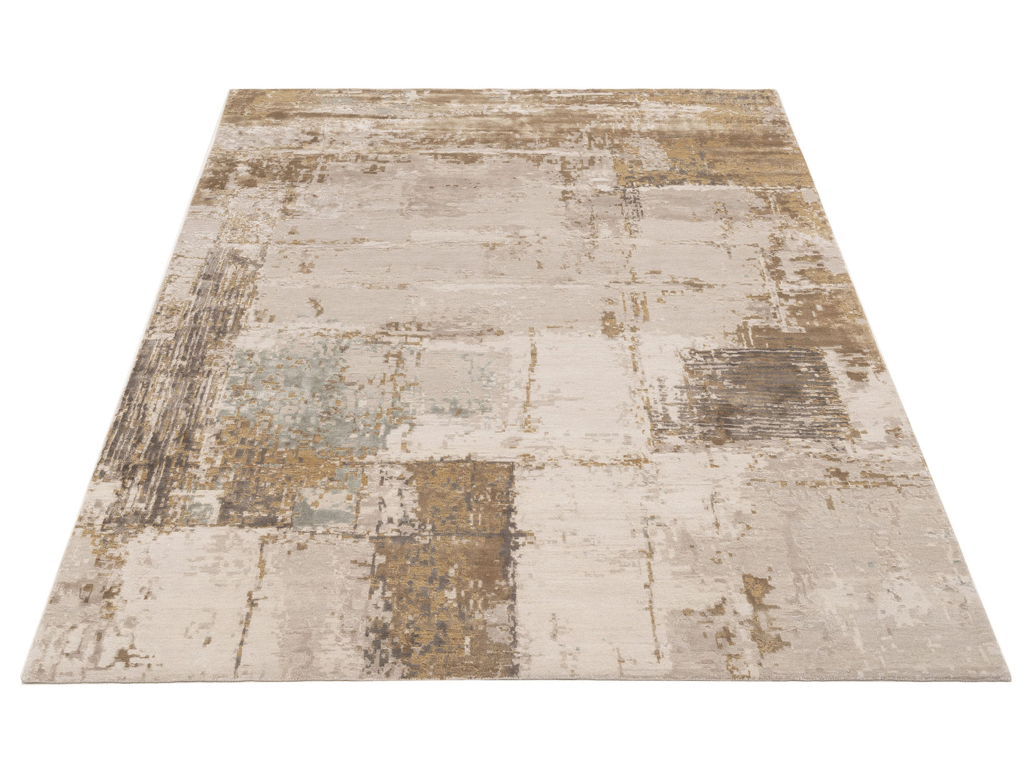 Tenzari Ivory Light Brown 8x10.1 Hand Knotted Rug