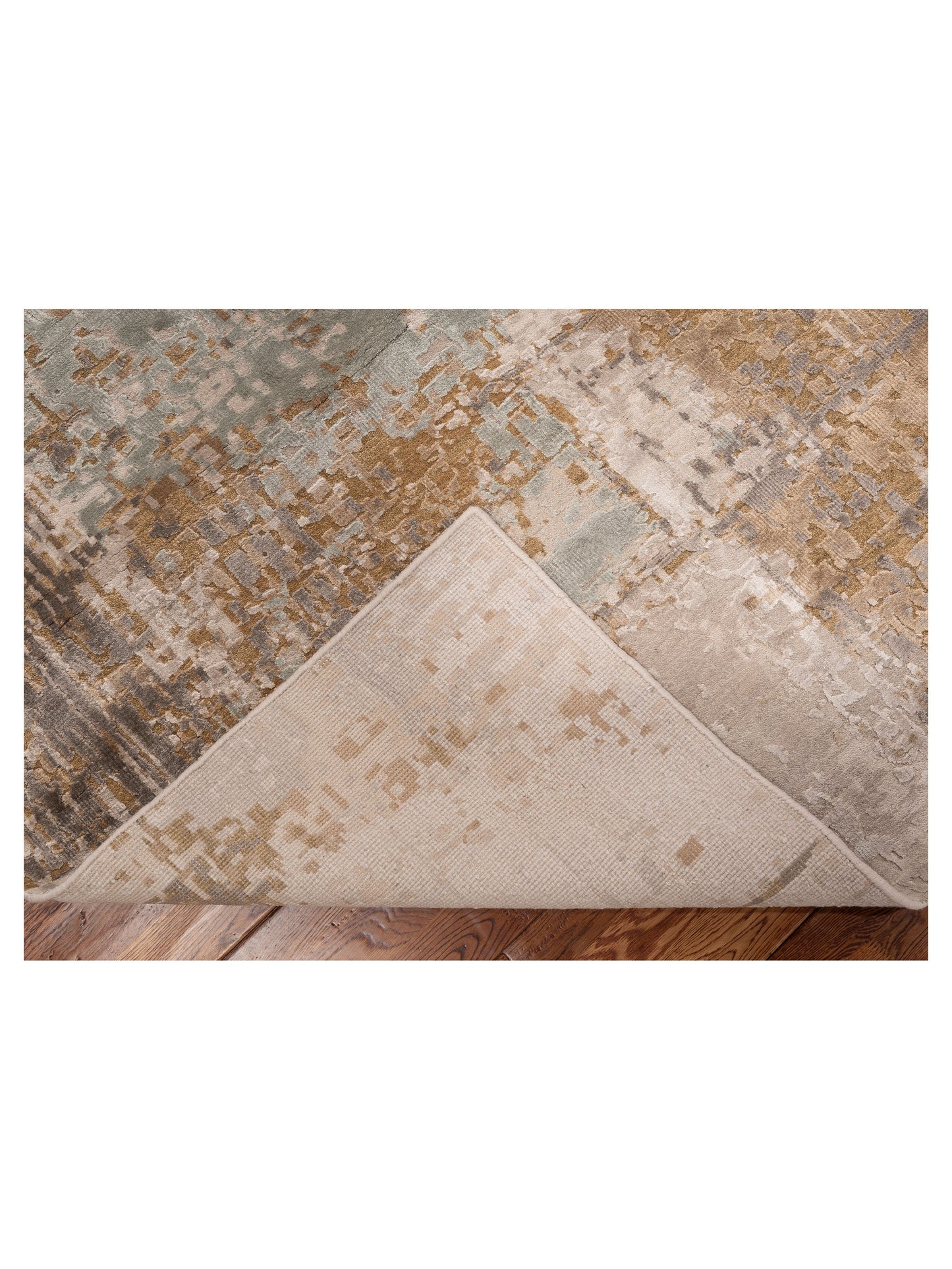 Tenzari Ivory Light Brown 8x10.1 Hand Knotted Rug