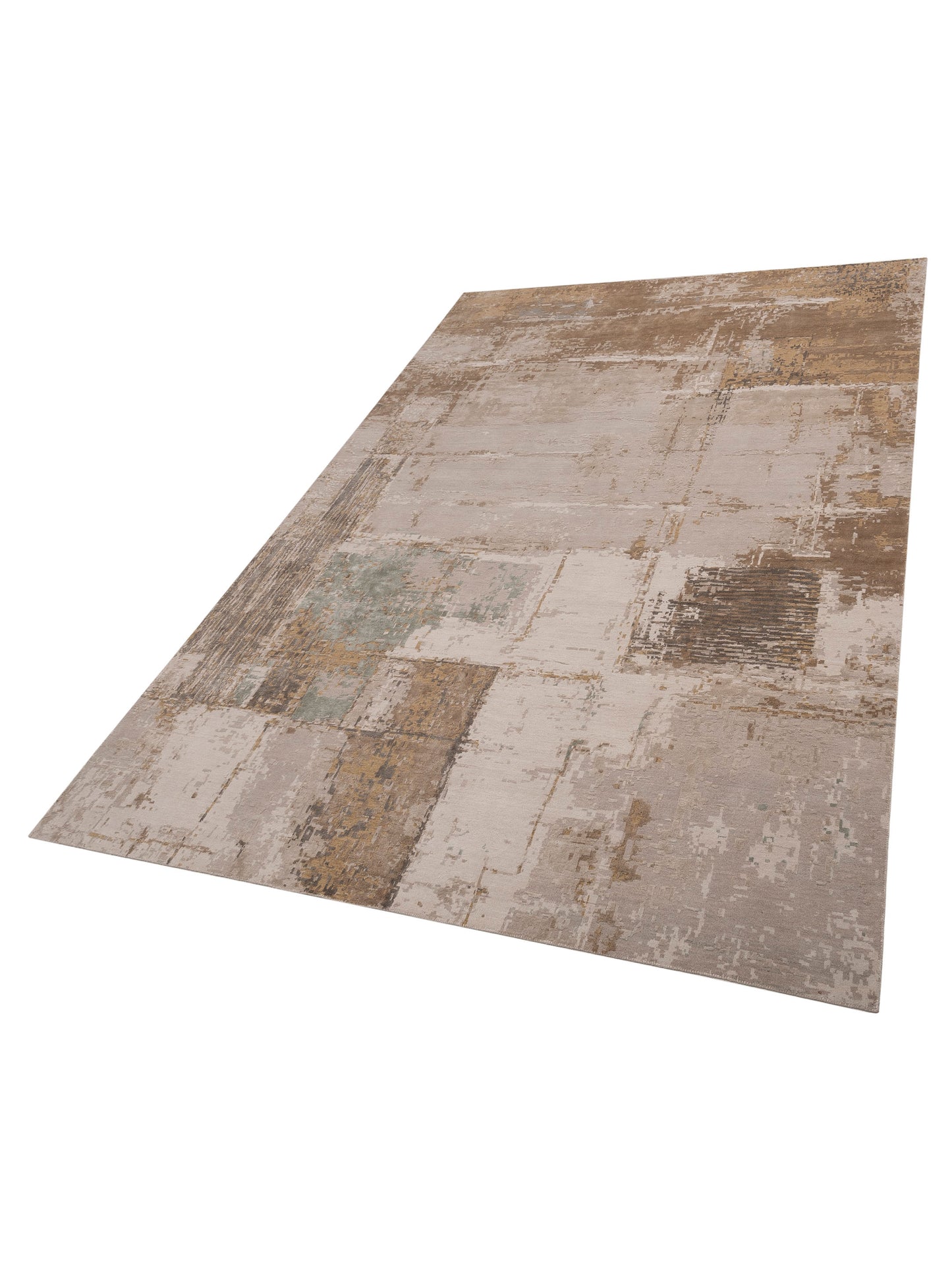 Tenzari Beige 10x14 Hand Knotted Rug