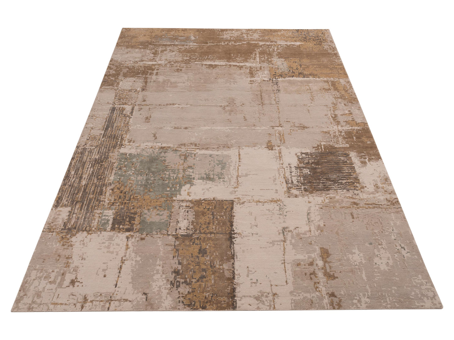 Tenzari Beige 10x14 Hand Knotted Rug