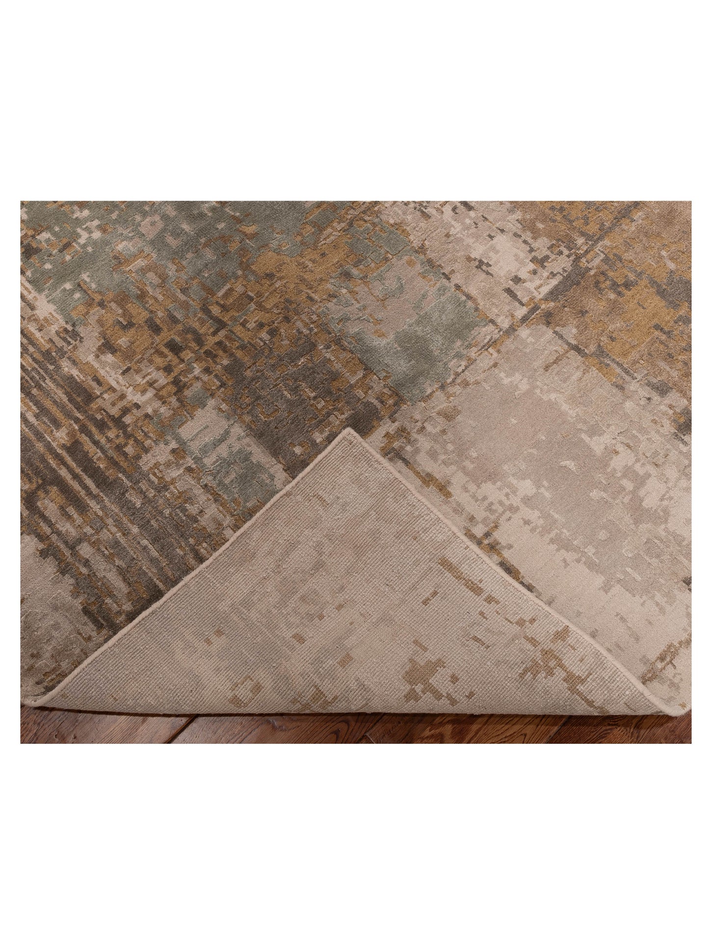 Tenzari Beige 10x14 Hand Knotted Rug