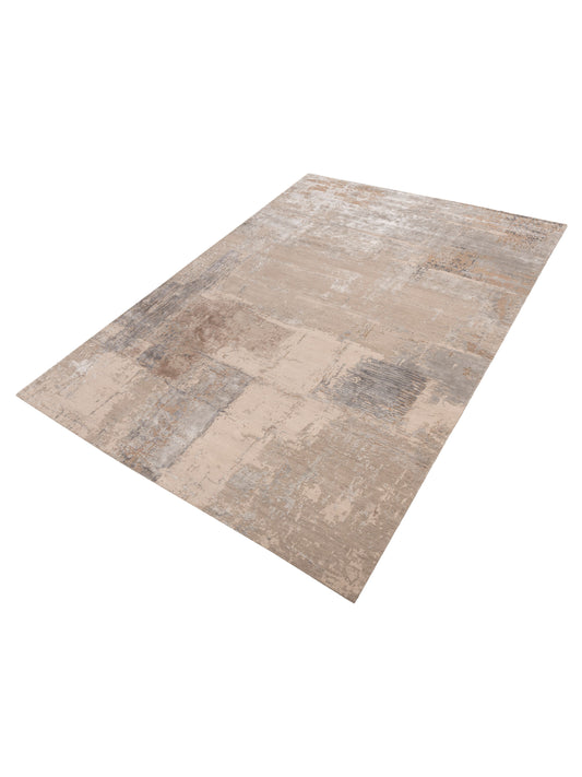 Tenzari Beige 10x14 Hand Knotted Rug