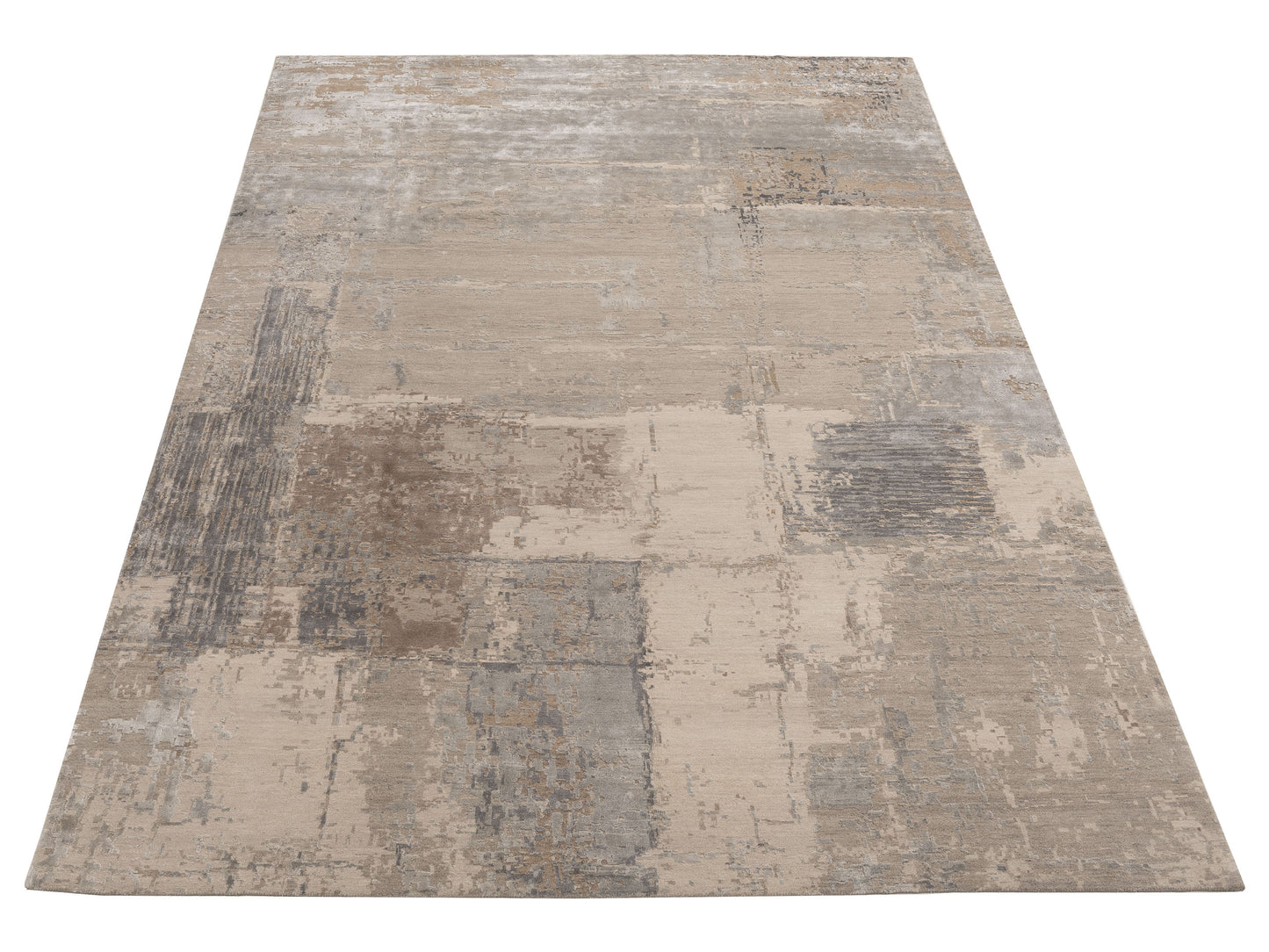 Tenzari Beige 10x14 Hand Knotted Rug