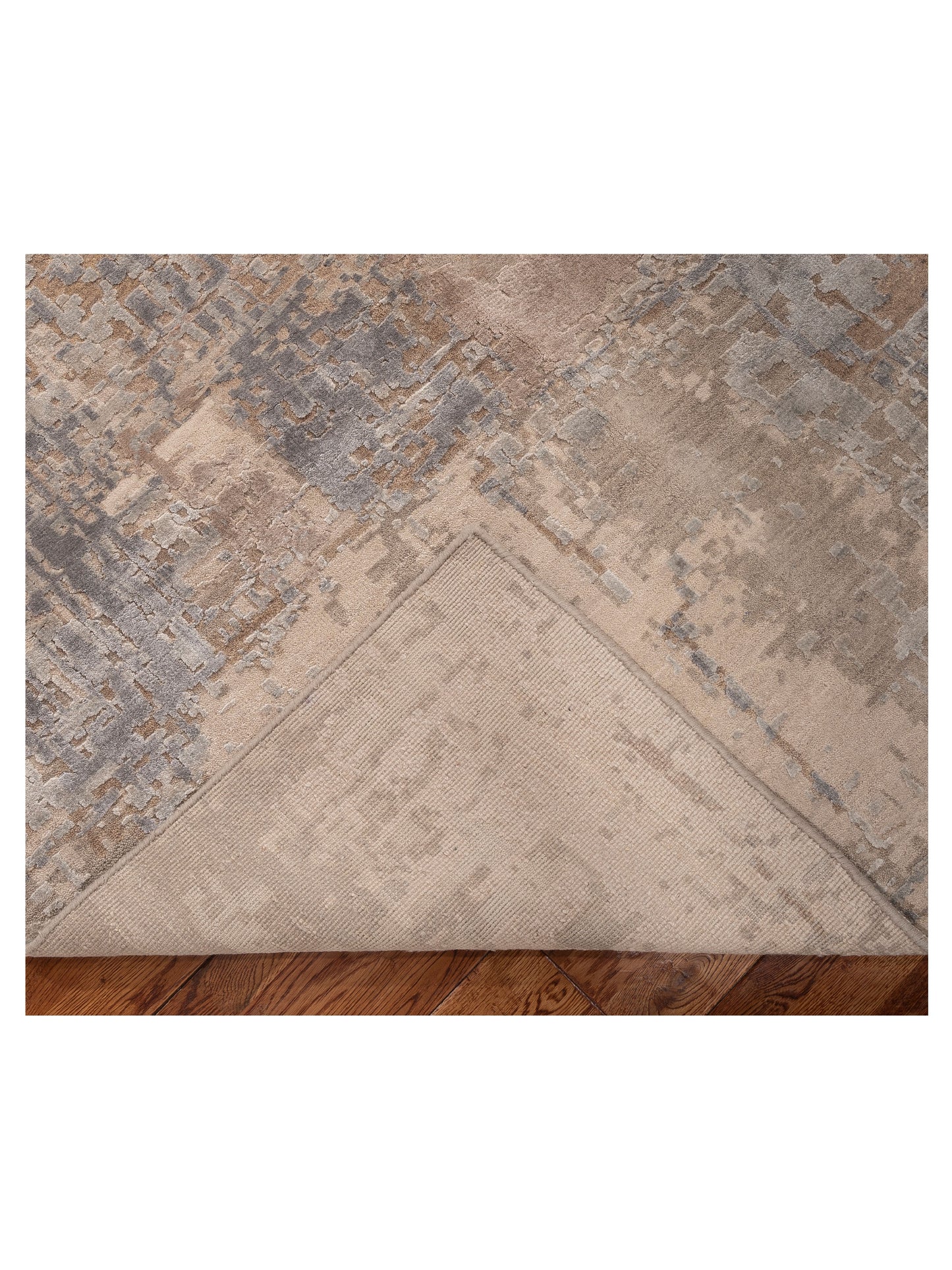 Tenzari Beige 10x14 Hand Knotted Rug