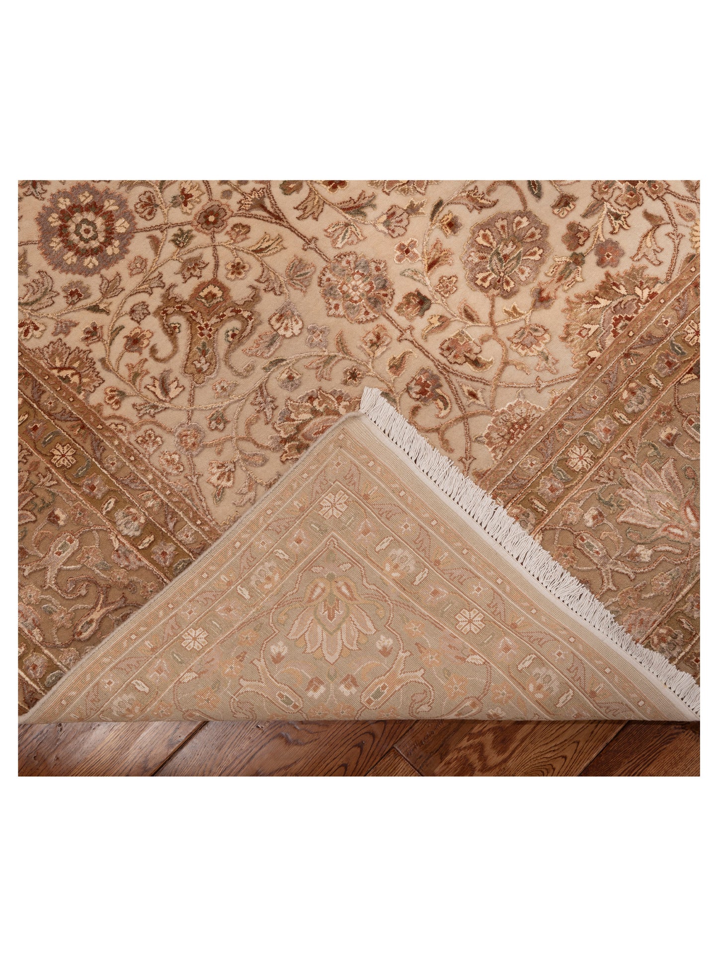 Javira Silk Cream Gold 7.9x10 Hand Knotted Rug