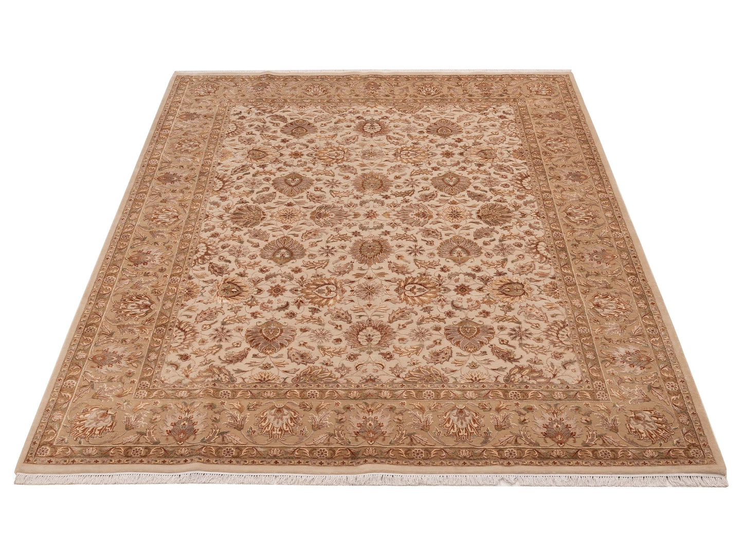 Javira Silk Beige Cream 8.2x10 Hand Knotted Rug