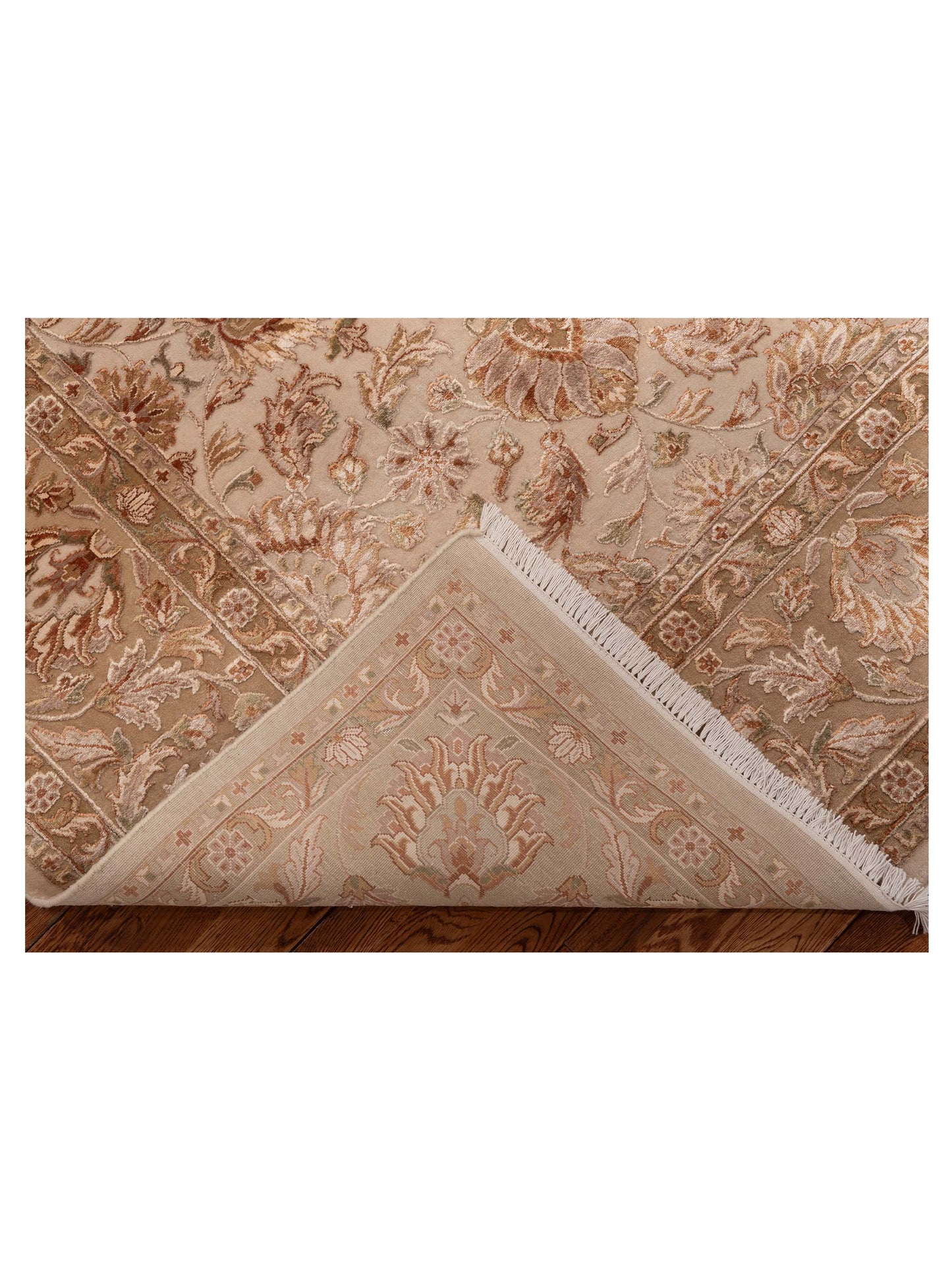 Javira Silk Beige Cream 8.2x10 Hand Knotted Rug