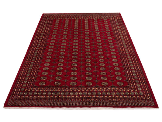 Bokhara Red Red 9.4x12.2 Hand Knotted Rug