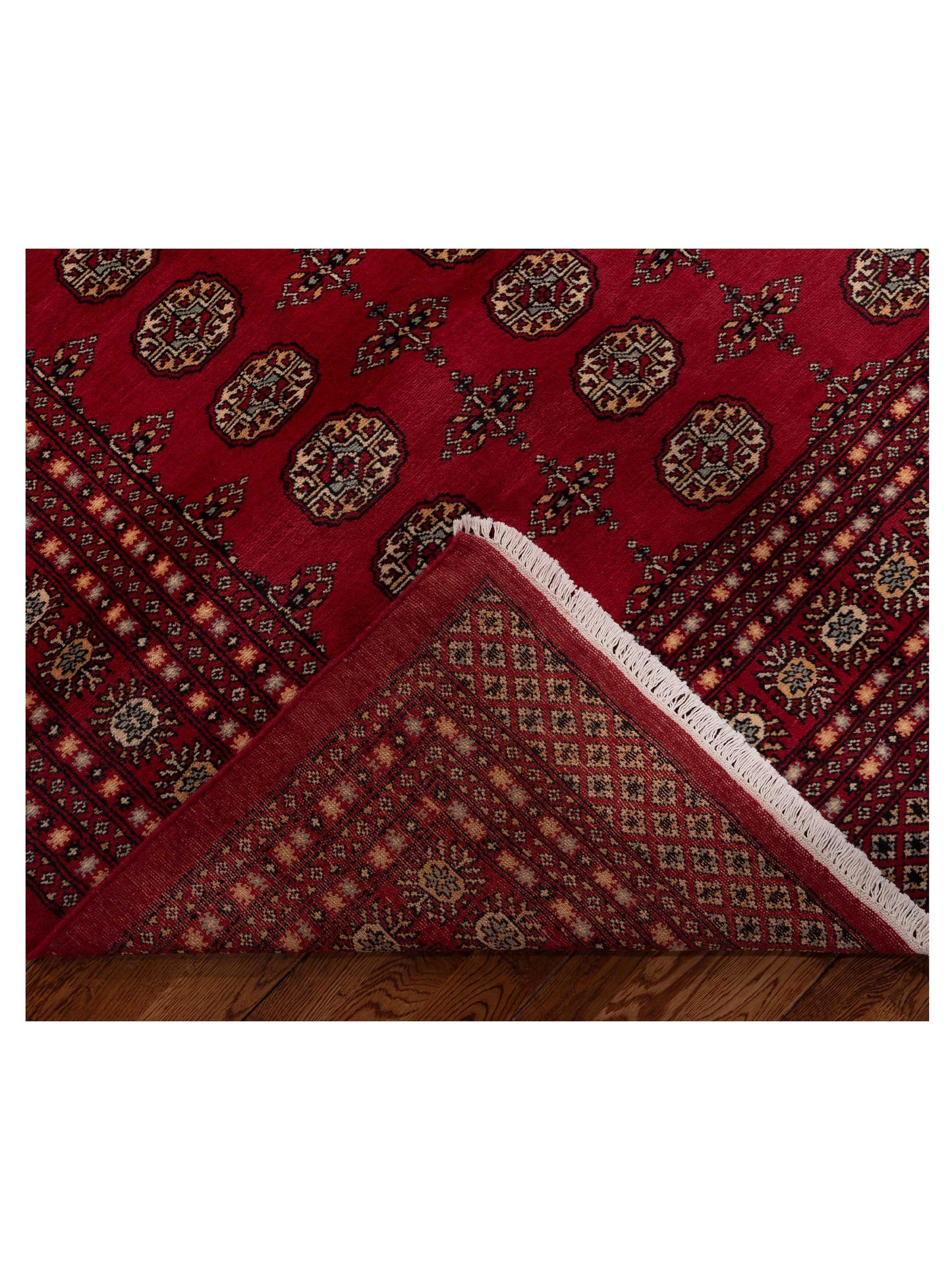 Bokhara Red Red 9.4x12.2 Hand Knotted Rug