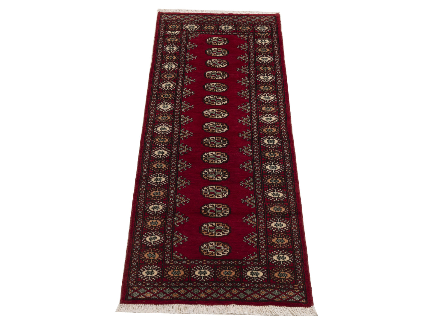 Bokhara Red Red 2.6x8 Hand Knotted Rug