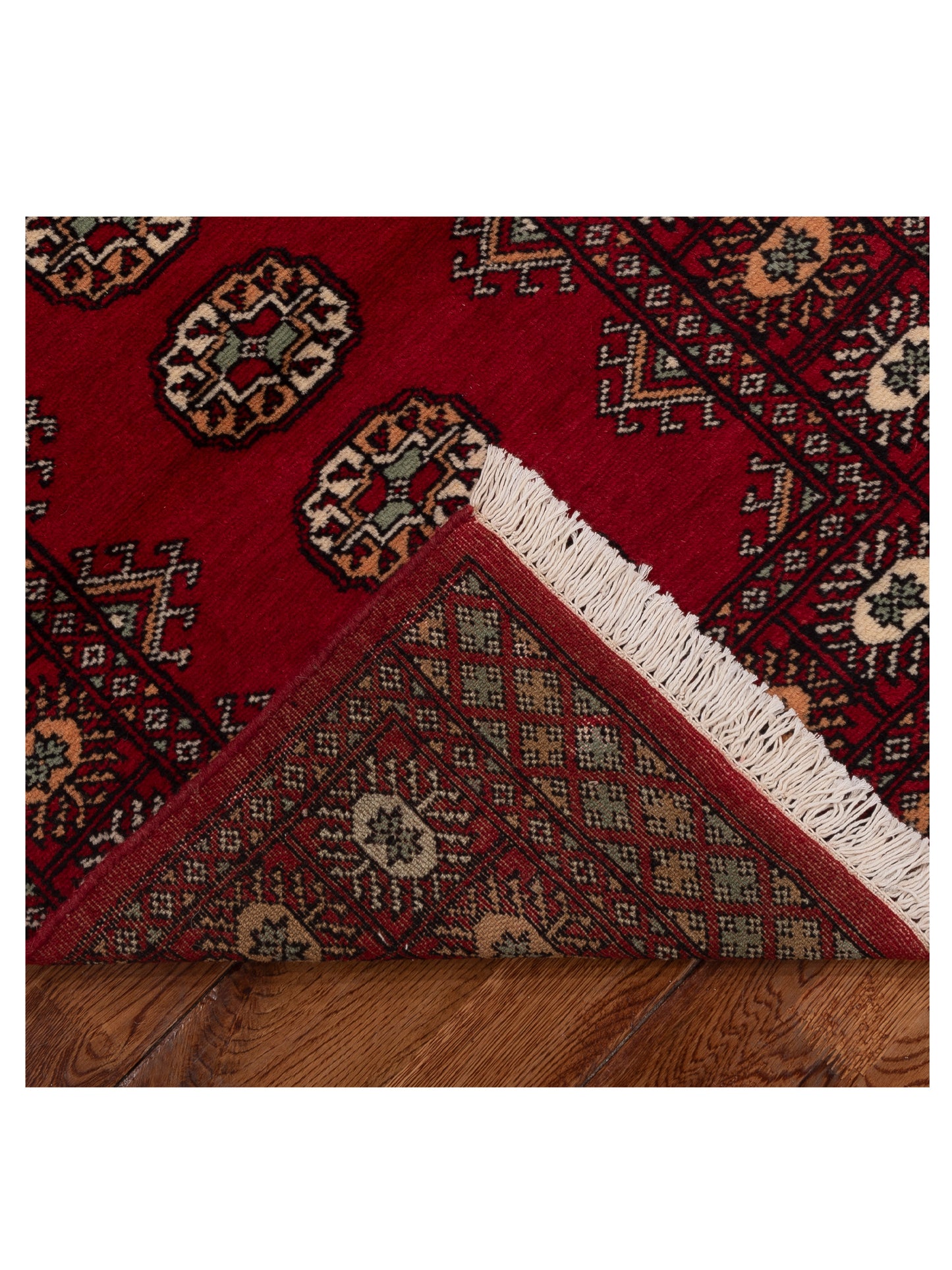 Bokhara Red Red 2.6x8 Hand Knotted Rug