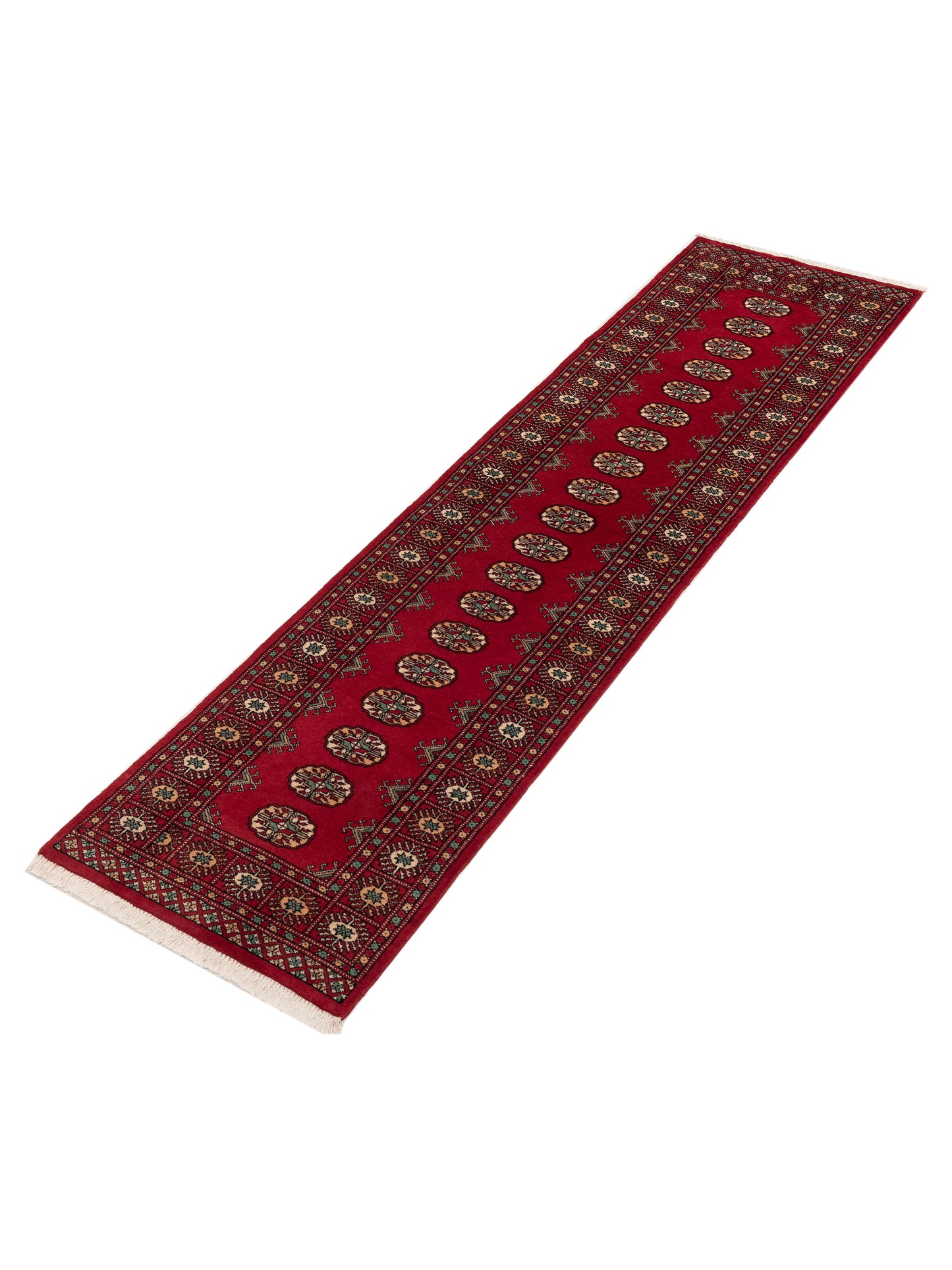 Bokhara Red Red 2.7x10.2 Hand Knotted Rug