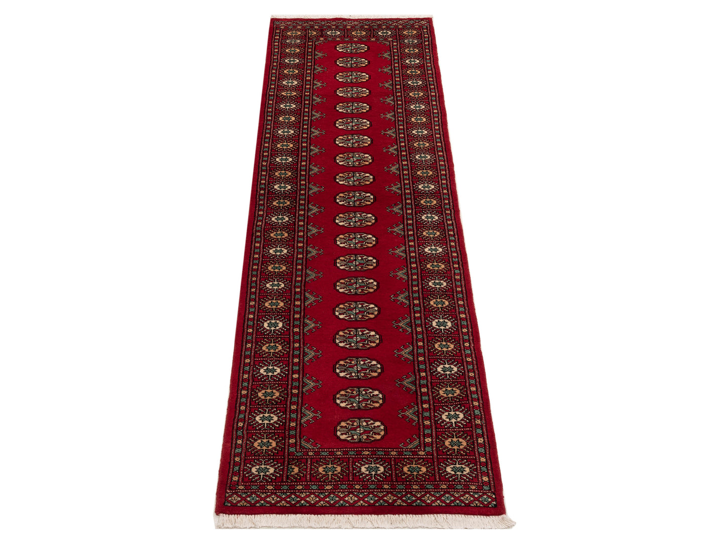 Bokhara Red Red 2.7x10.2 Hand Knotted Rug