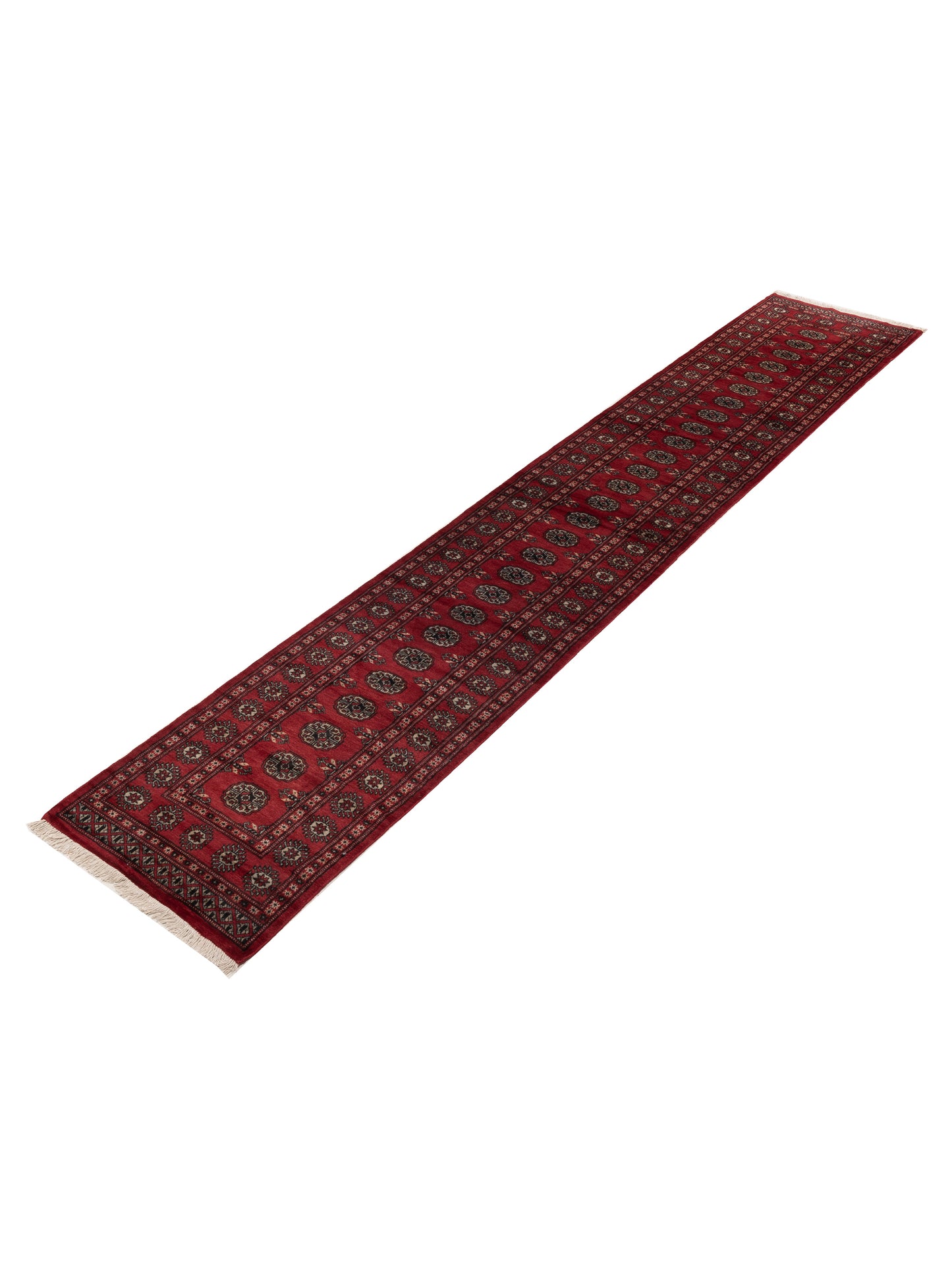 Bokhara Red Red 2.7x14.5 Hand Knotted Rug