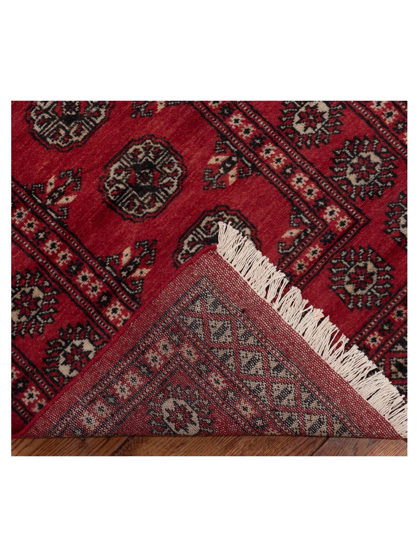 Bokhara Red Red 2.7x14.5 Hand Knotted Rug