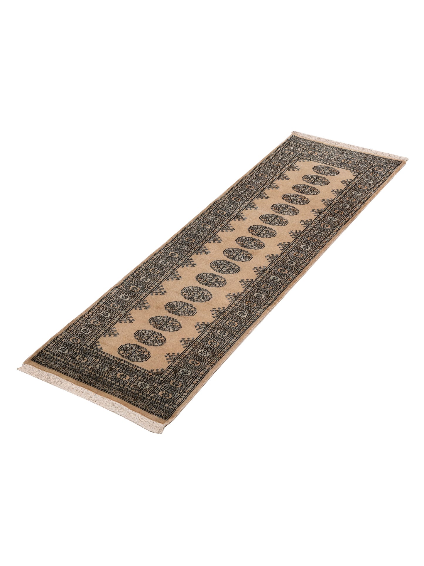 Bokhara Beige Beige 2.6x8 Hand Knotted Rug