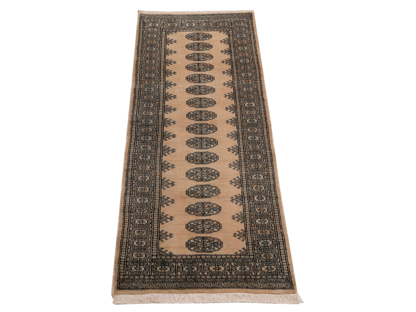 Bokhara Beige Beige 2.6x8 Hand Knotted Rug