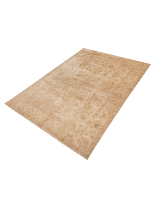 Oushara Beige Beige 9.7x13.3 Hand Knotted Rug