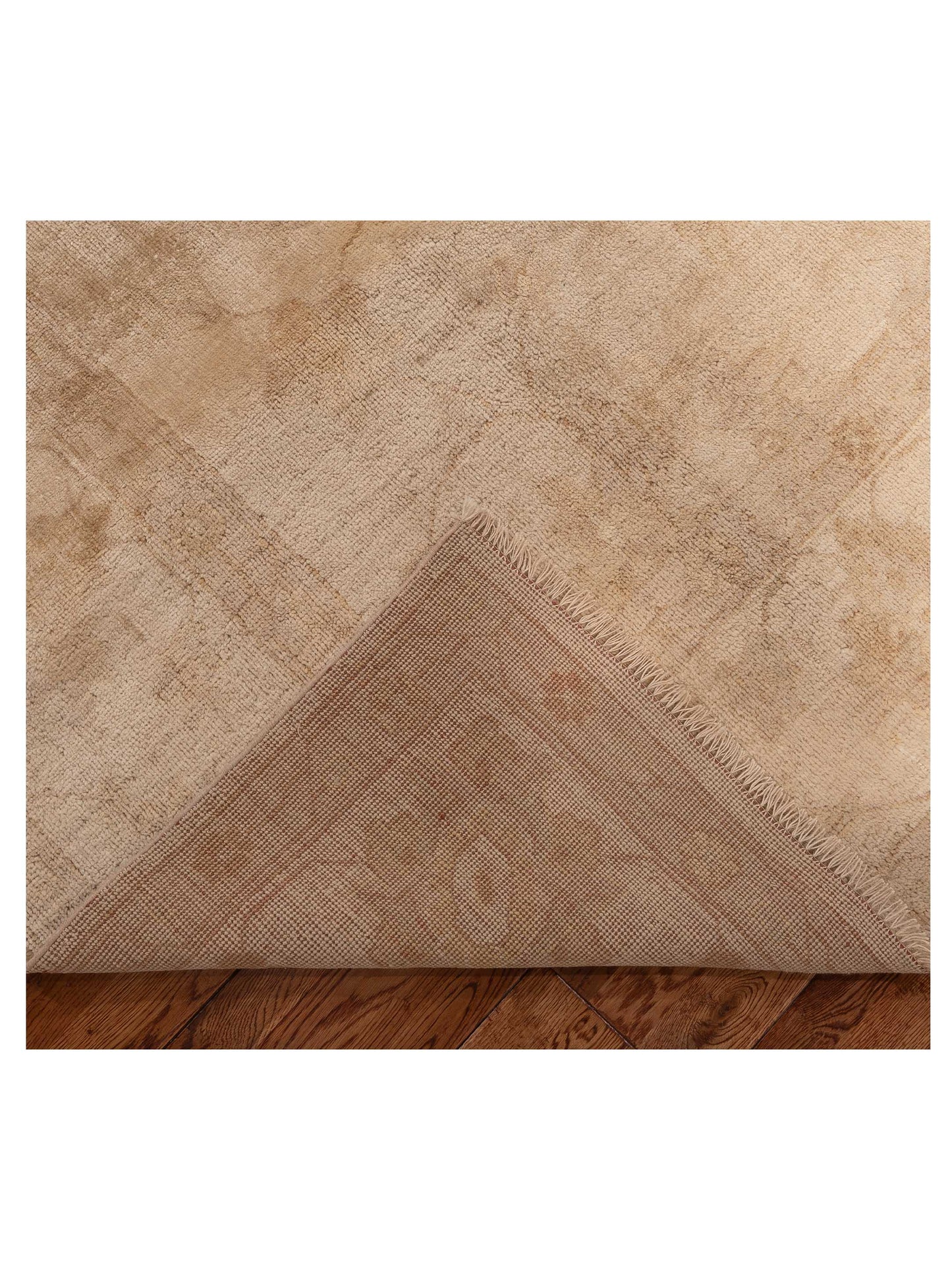 Oushara Beige Beige 9.7x13.3 Hand Knotted Rug