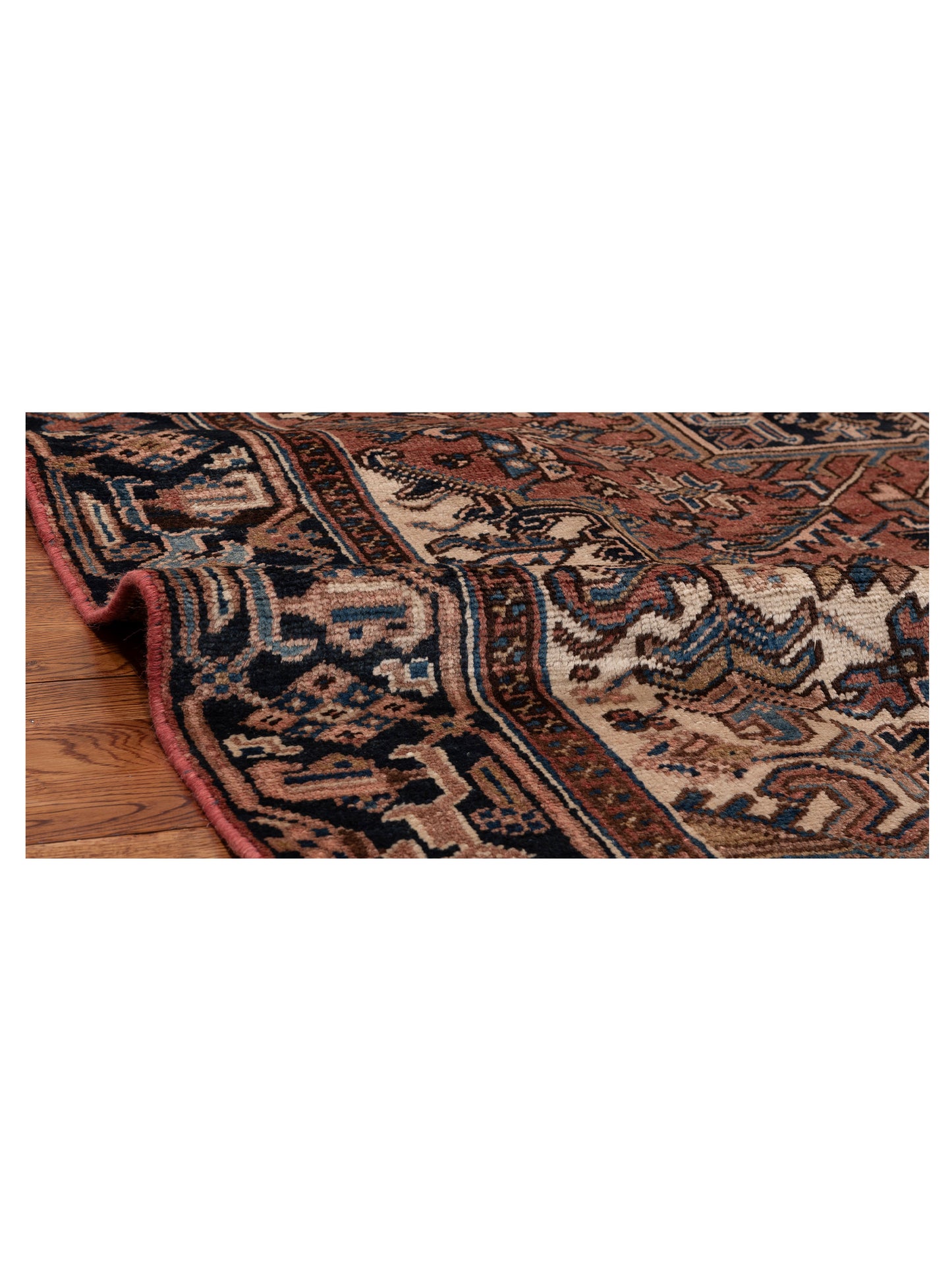 Antiqua Heirloom Brown Navy 7.10x11.1 Hand Knotted Rug