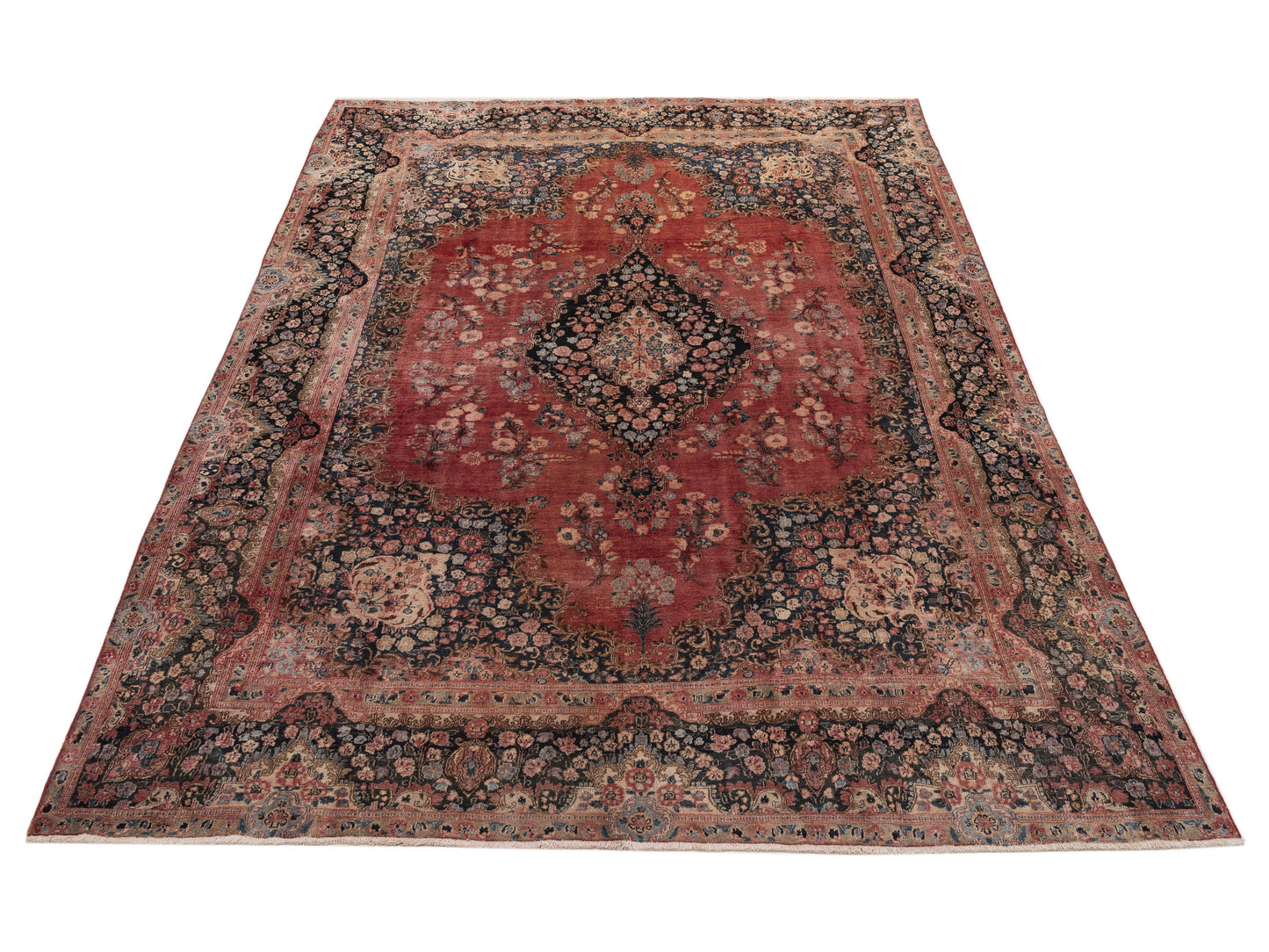 Antiqua Heirloom Red Navy 8.10x12.3 Hand Knotted Rug
