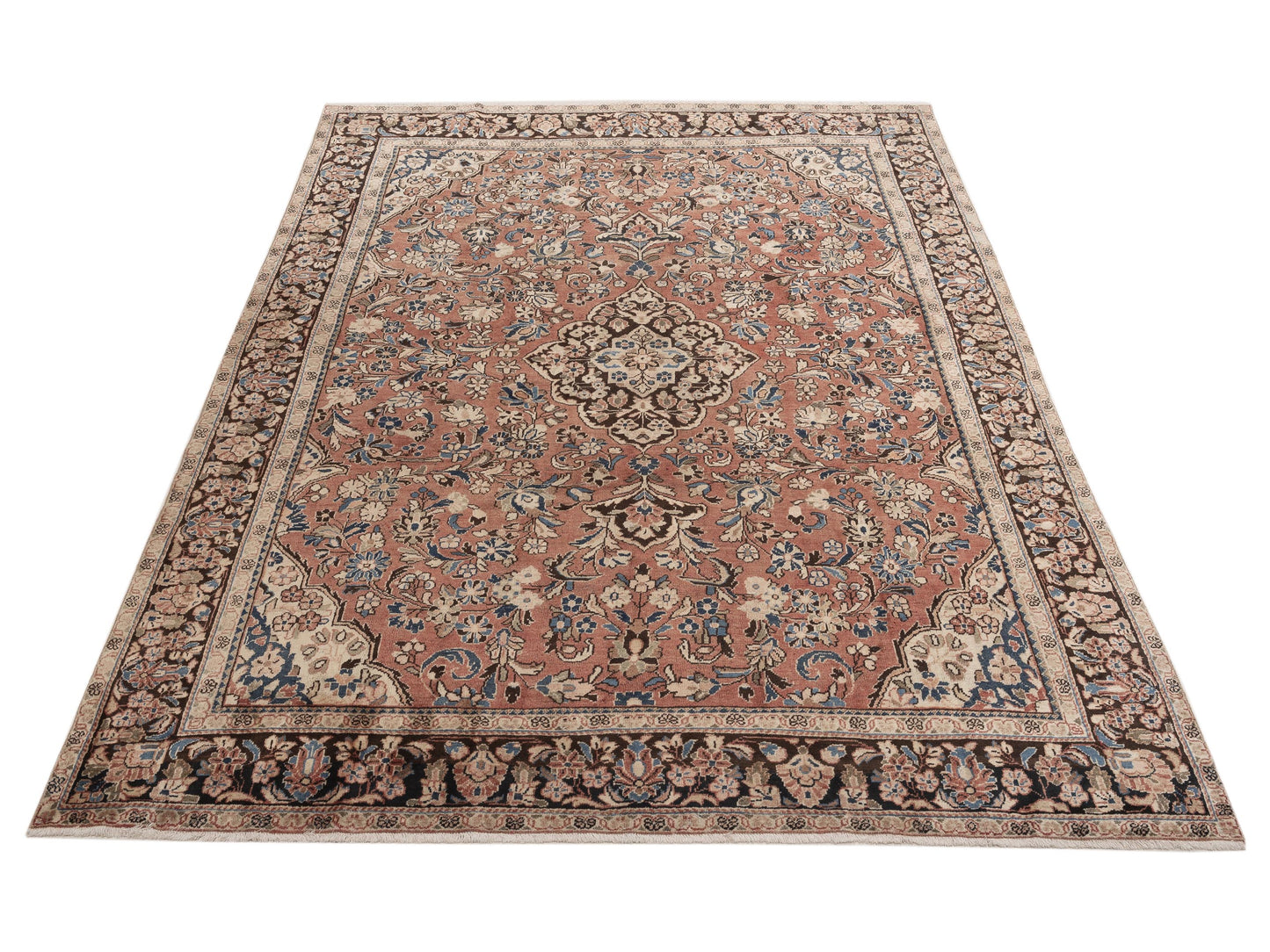 Antiqua Heirloom Rust Brown 8.9x11.10 Hand Knotted Rug