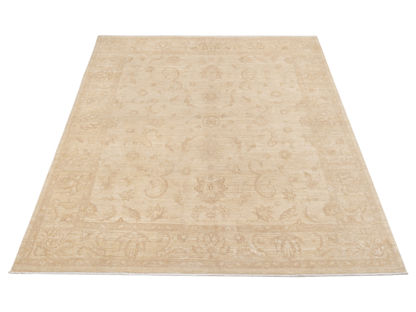 Sabira Ivory Beige 7.10x10 Hand Knotted Rug