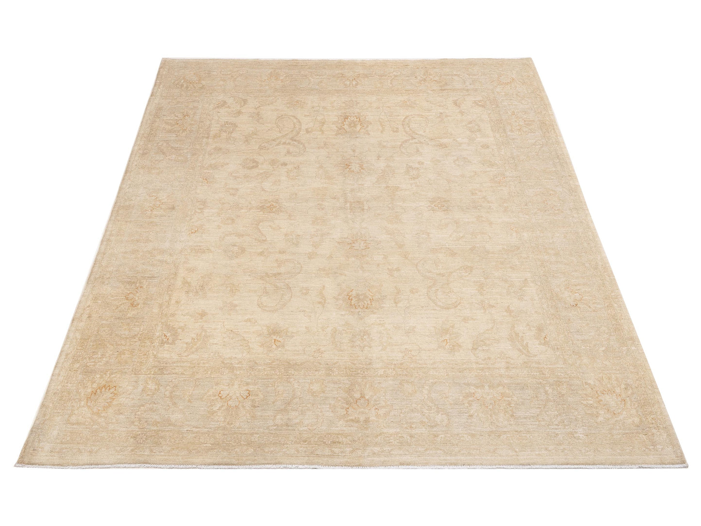Sabira Ivory Silver 8x9.11 Hand Knotted Rug
