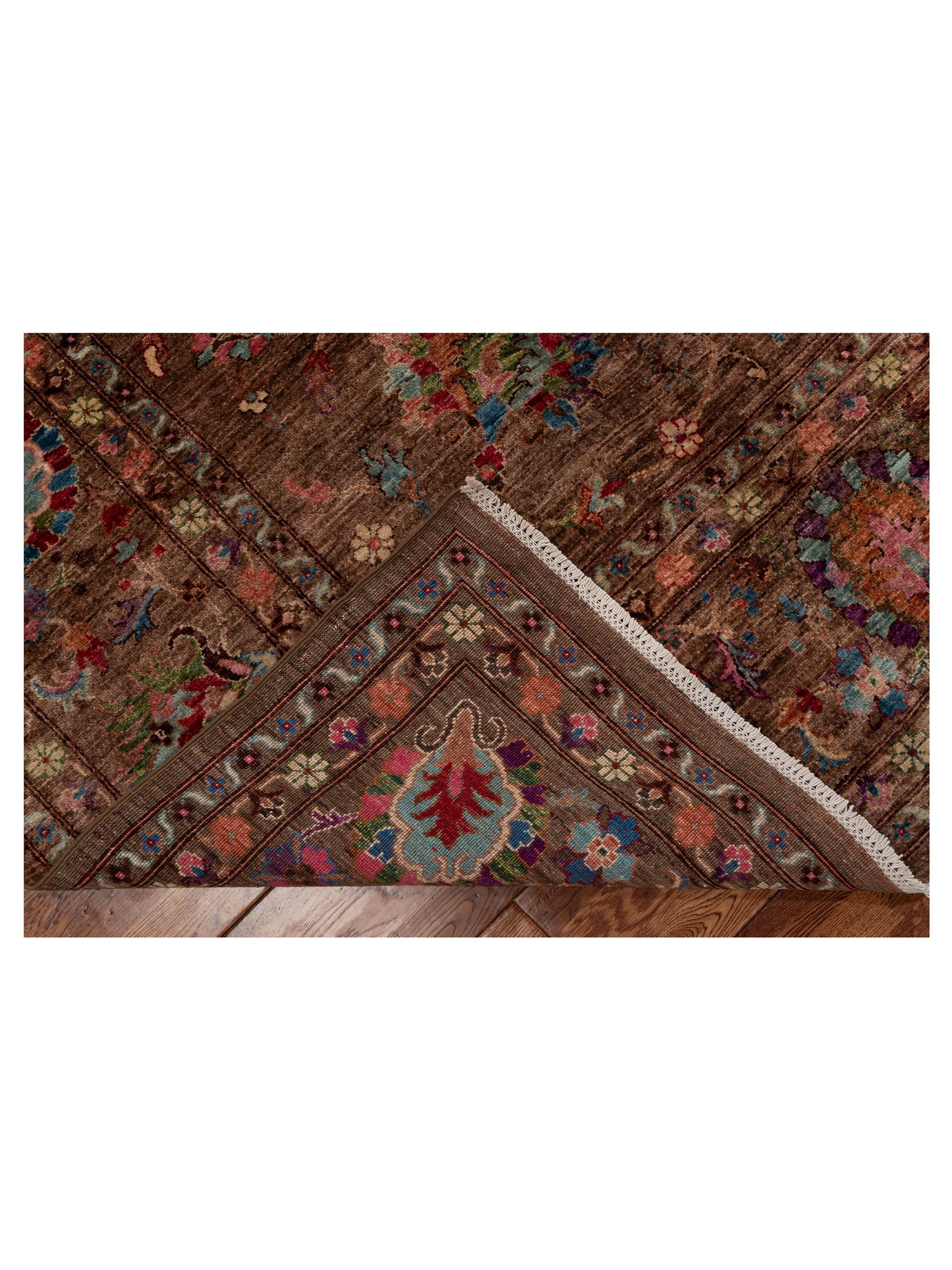 Sabira Brown Brown 8.11x11.10 Hand Knotted Rug