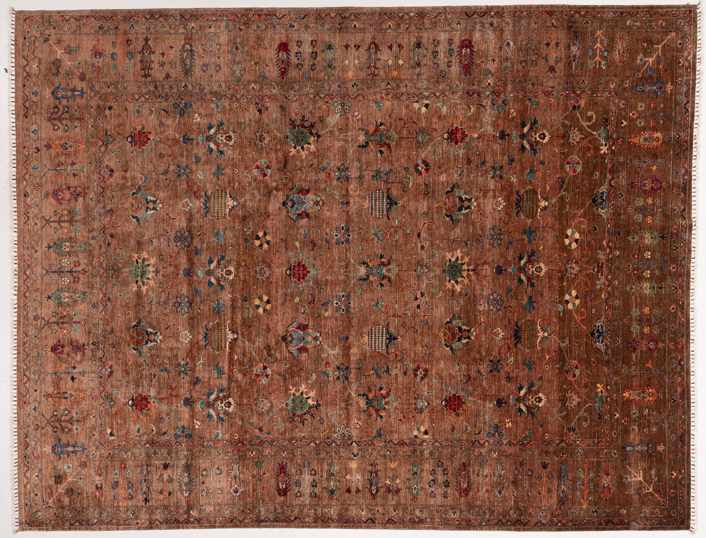 Sabira Brown Brown 9.1x11.9 Hand Knotted Rug