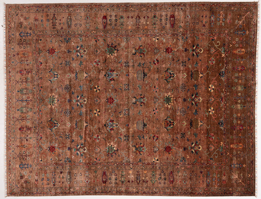 Sabira Brown Brown 9.1x11.9 Hand Knotted Rug