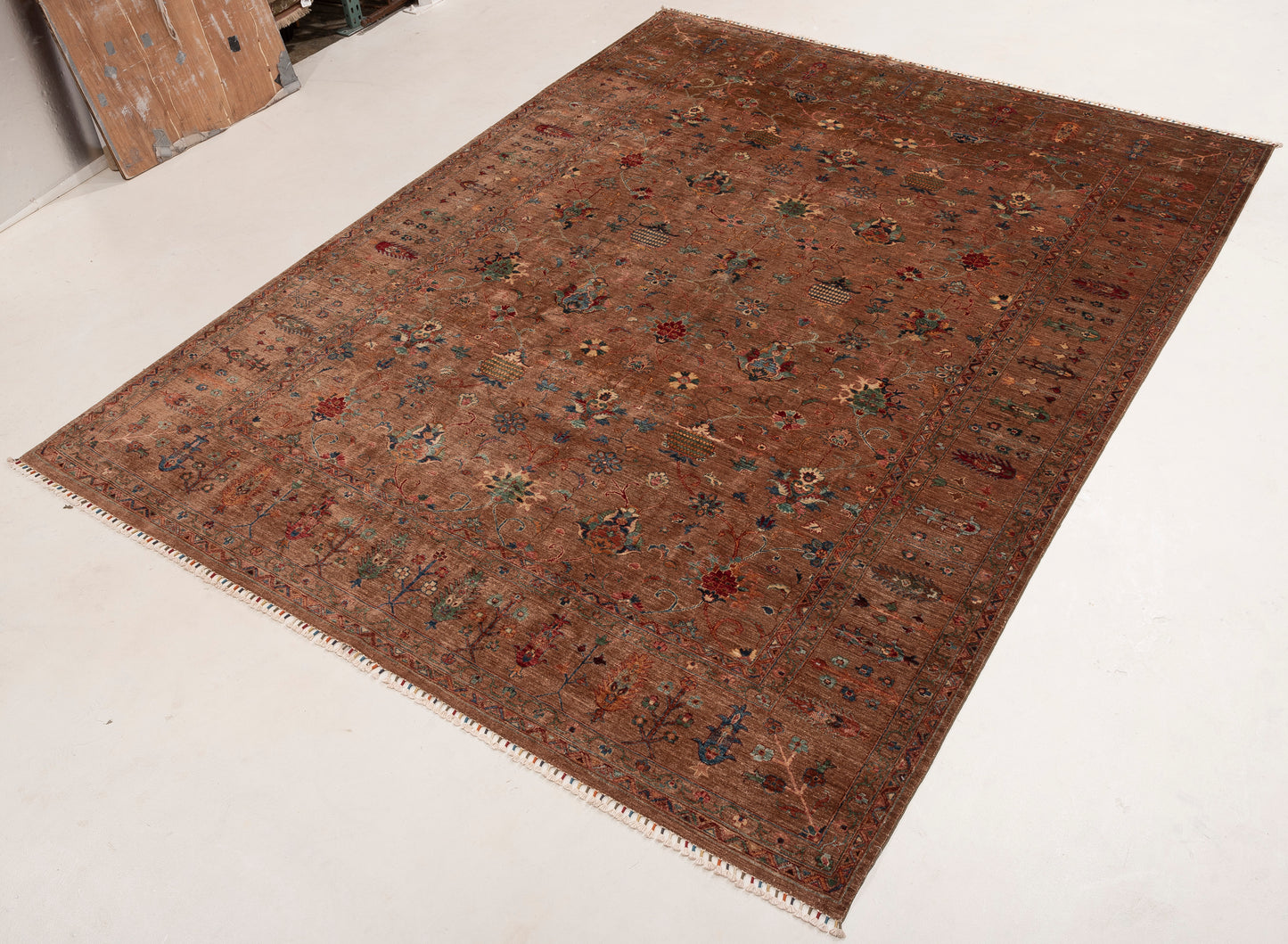 Sabira Brown Brown 9.1x11.9 Hand Knotted Rug