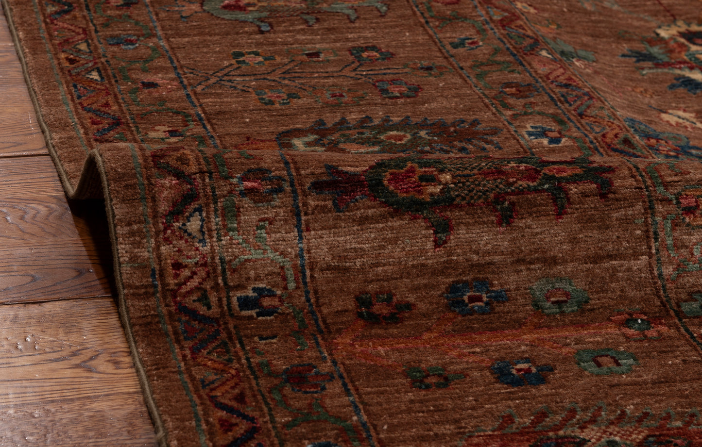 Sabira Brown Brown 9.1x11.9 Hand Knotted Rug