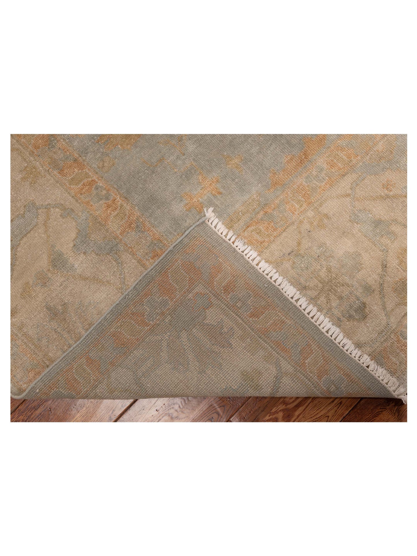 Oushara Blue Ivory 9.3x11.10 Hand Knotted Rug