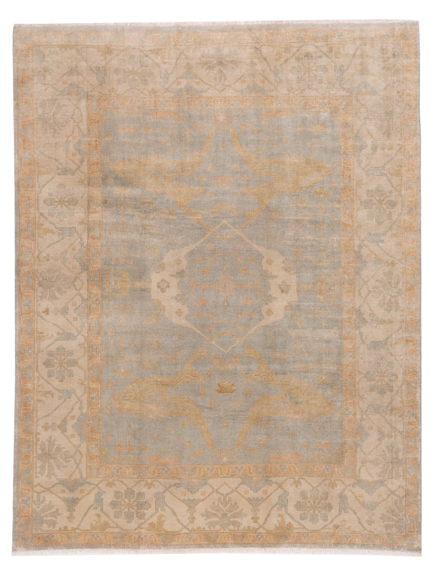 Rajpur Oushak Shah  Blue Ivory Traditional