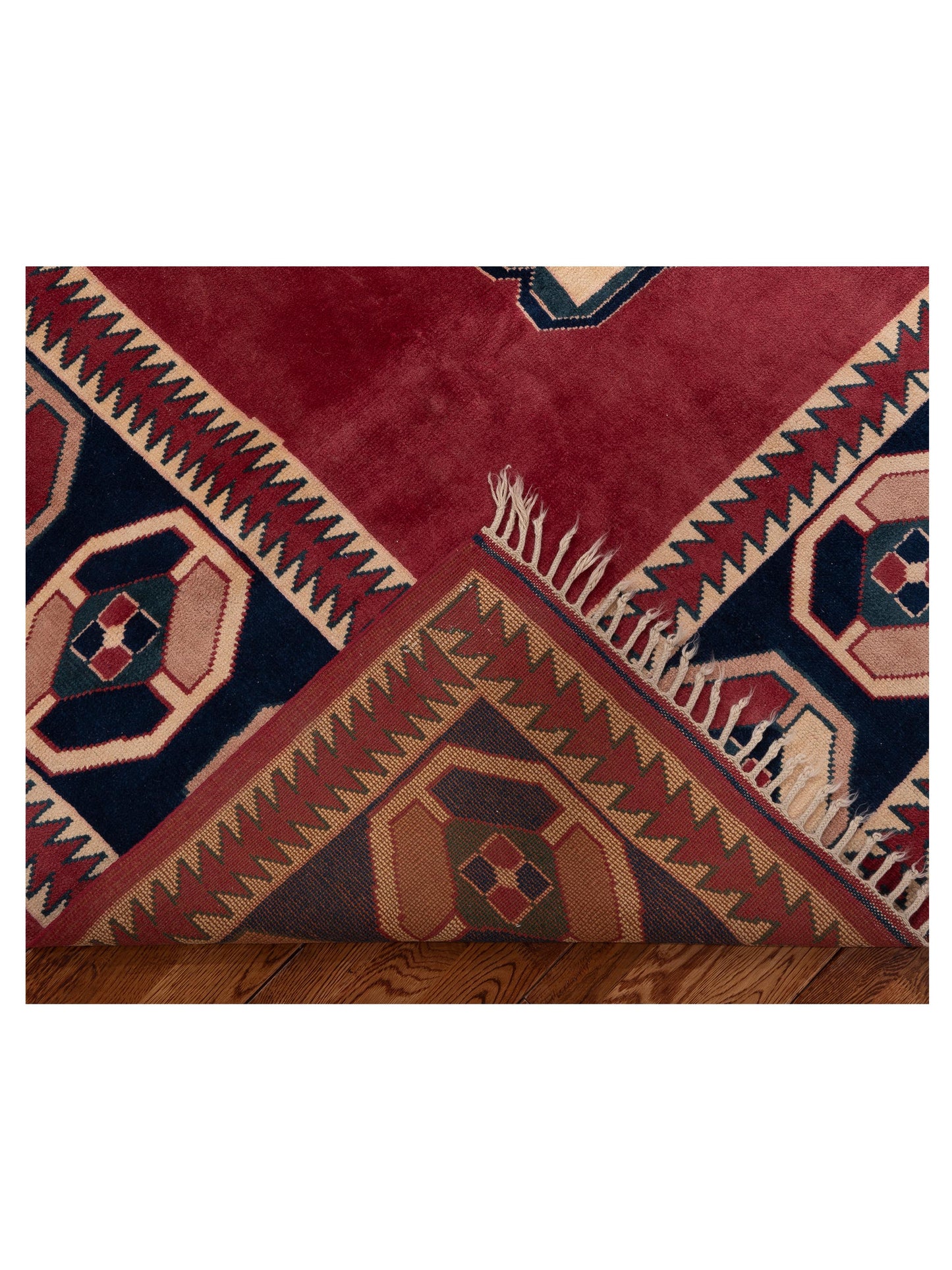 Turkeya Red Navy 7.4x10 Hand Knotted Rug