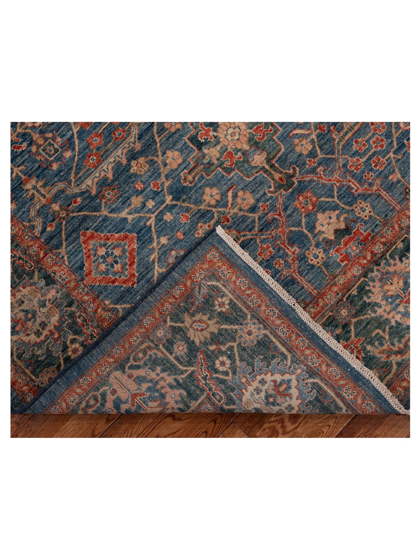 Sabira Blue Green 5.9x7.10 Hand Knotted Rug