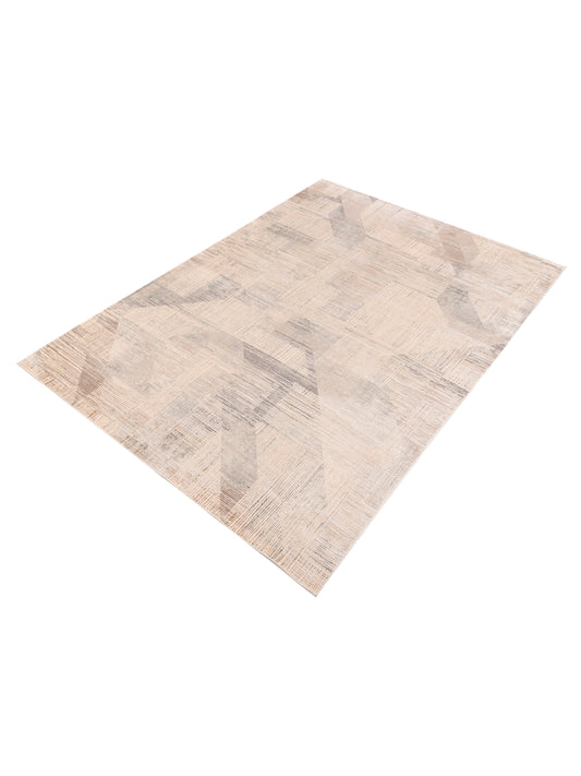 Calvera Beige Gray 8x11 Machine Made Rug