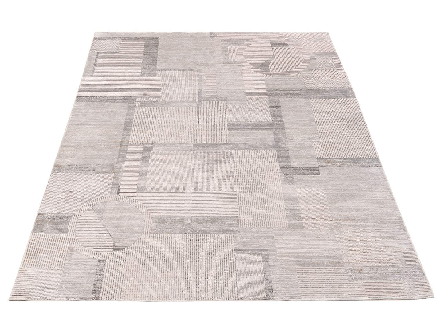 Calvera Beige Gray 8x10 Machine Made Rug