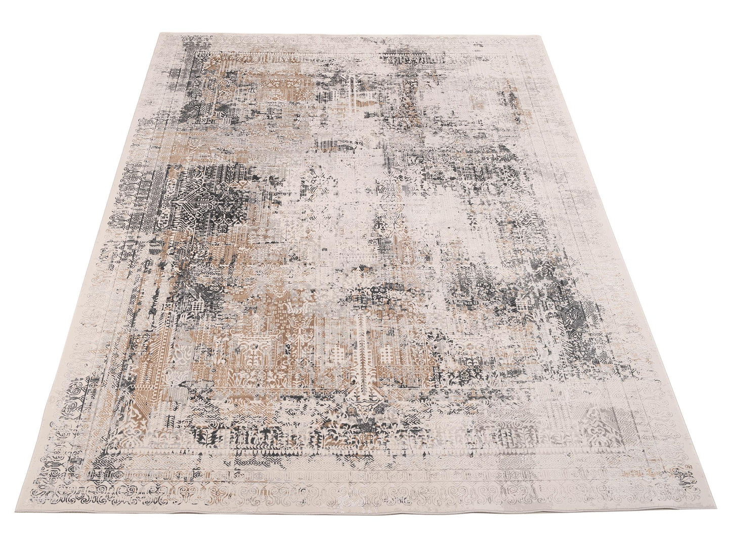Calvera Beige Gray 8x10 Machine Made Rug