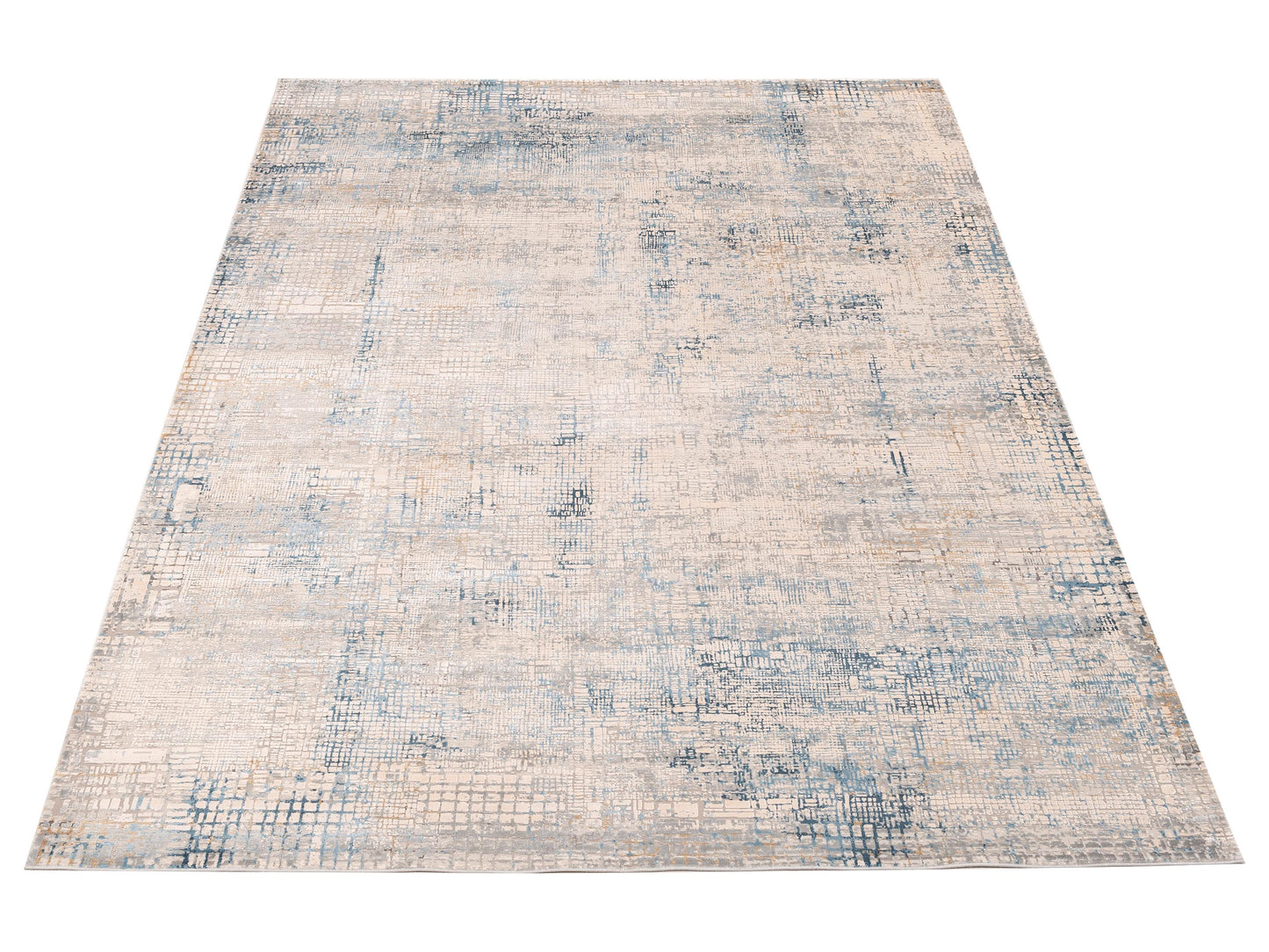 Calvera Beige Blue 8x10 Machine Made Rug