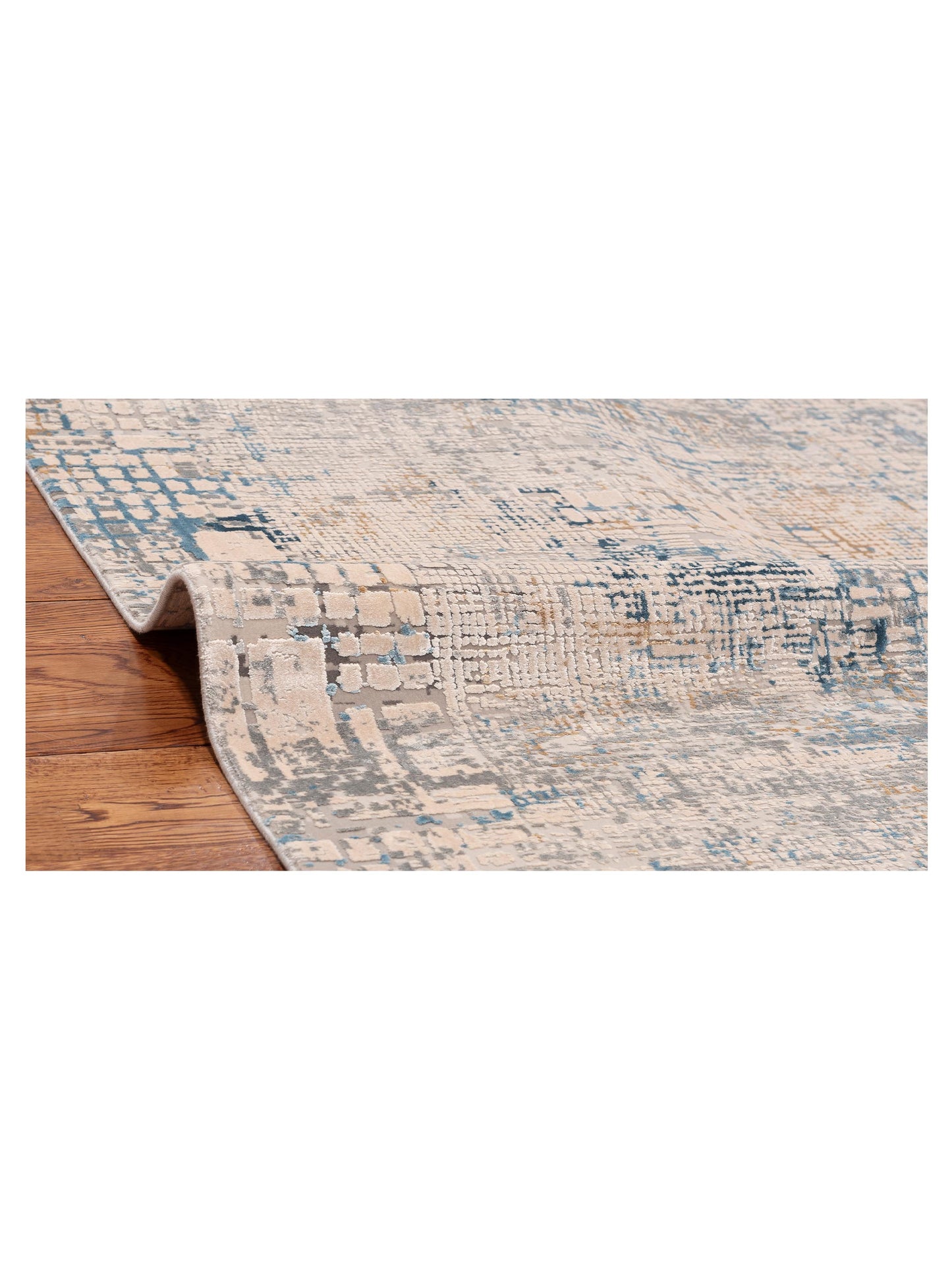 Calvera Beige Blue 8x10 Machine Made Rug