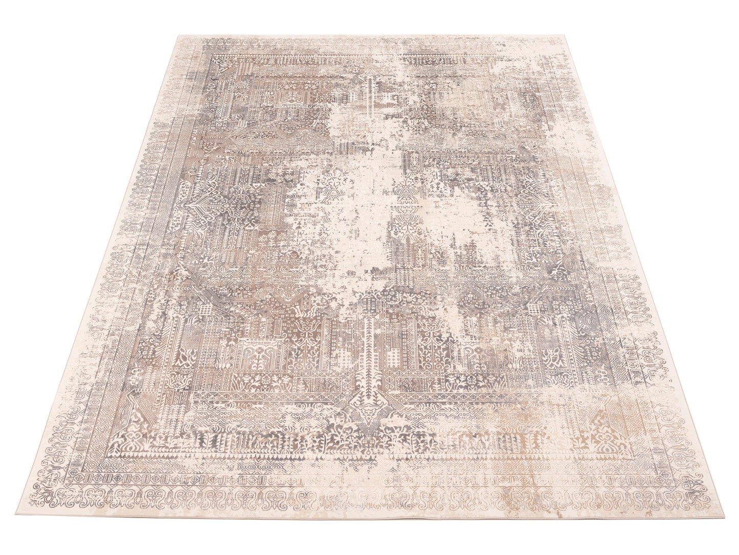 Calvera Beige Brown 8x10 Machine Made Rug