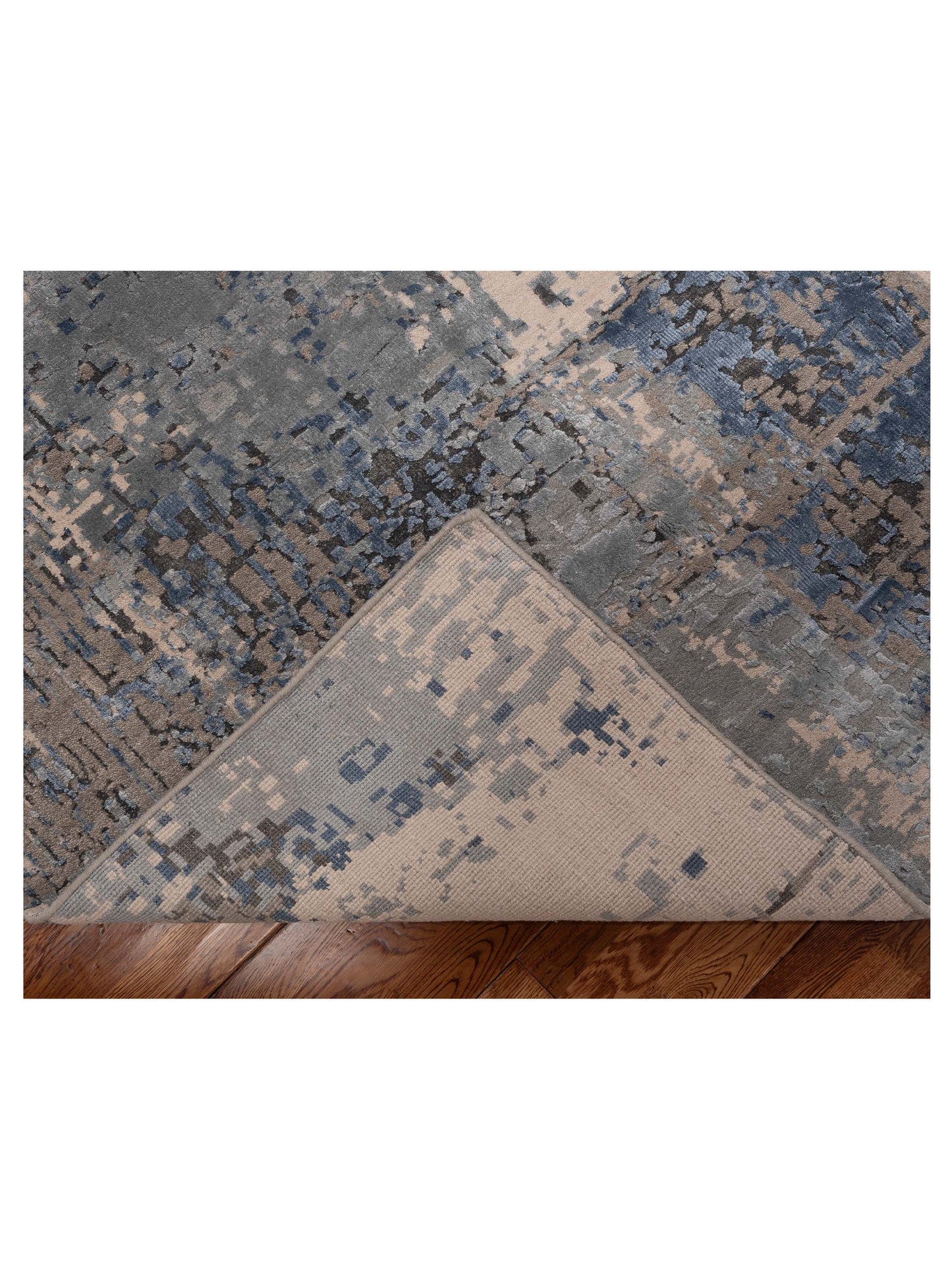 Tenzari Silver Blue 8X10 Hand Knotted Rug