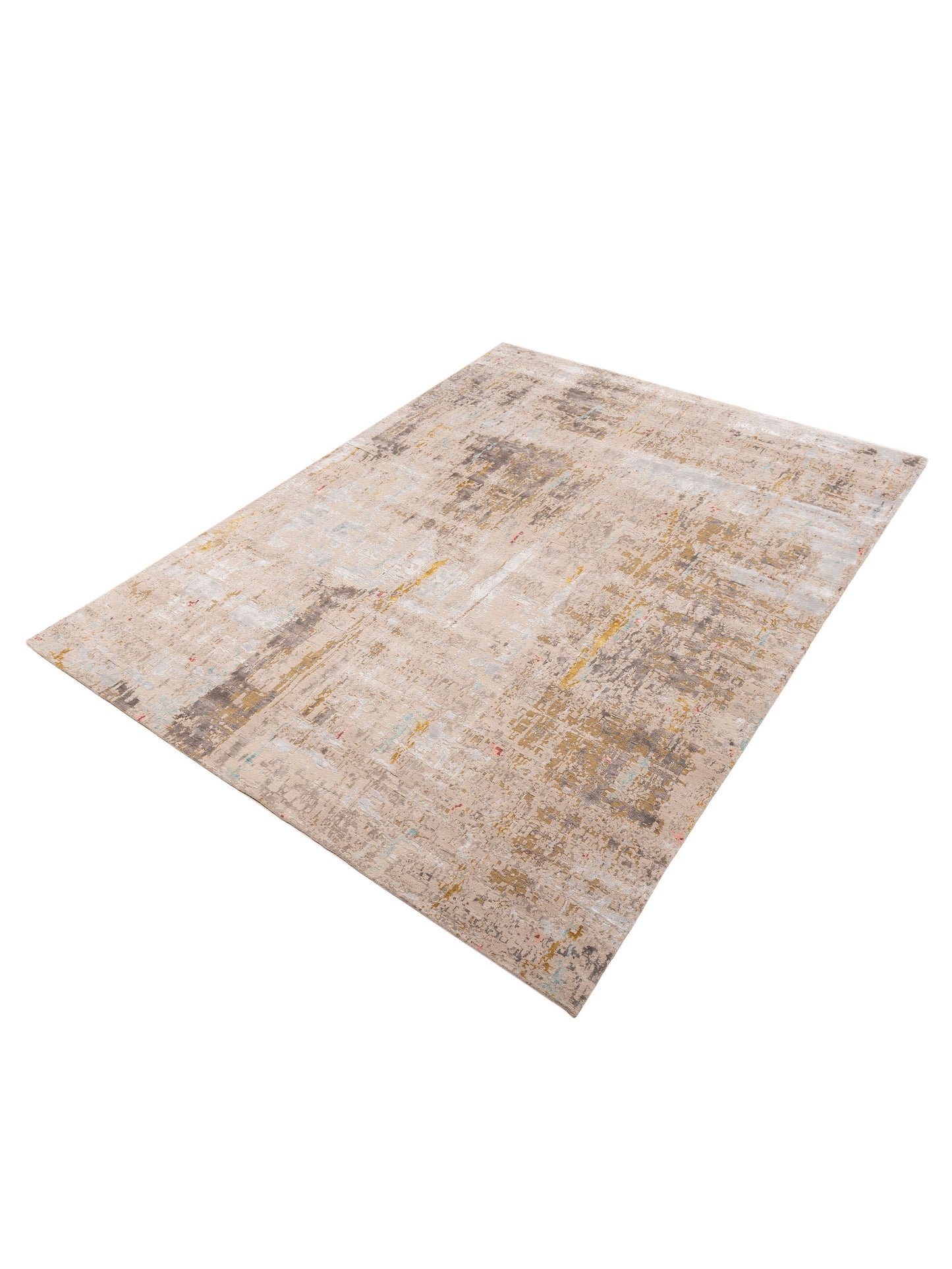 Tenzari Beige Ivory 9.1X12.1 Hand Knotted Rug