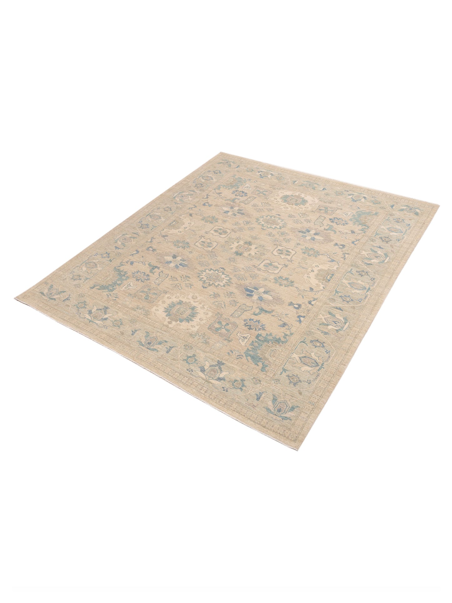 Lailora Light Gray Mint 8.4x10 Hand Knotted Rug