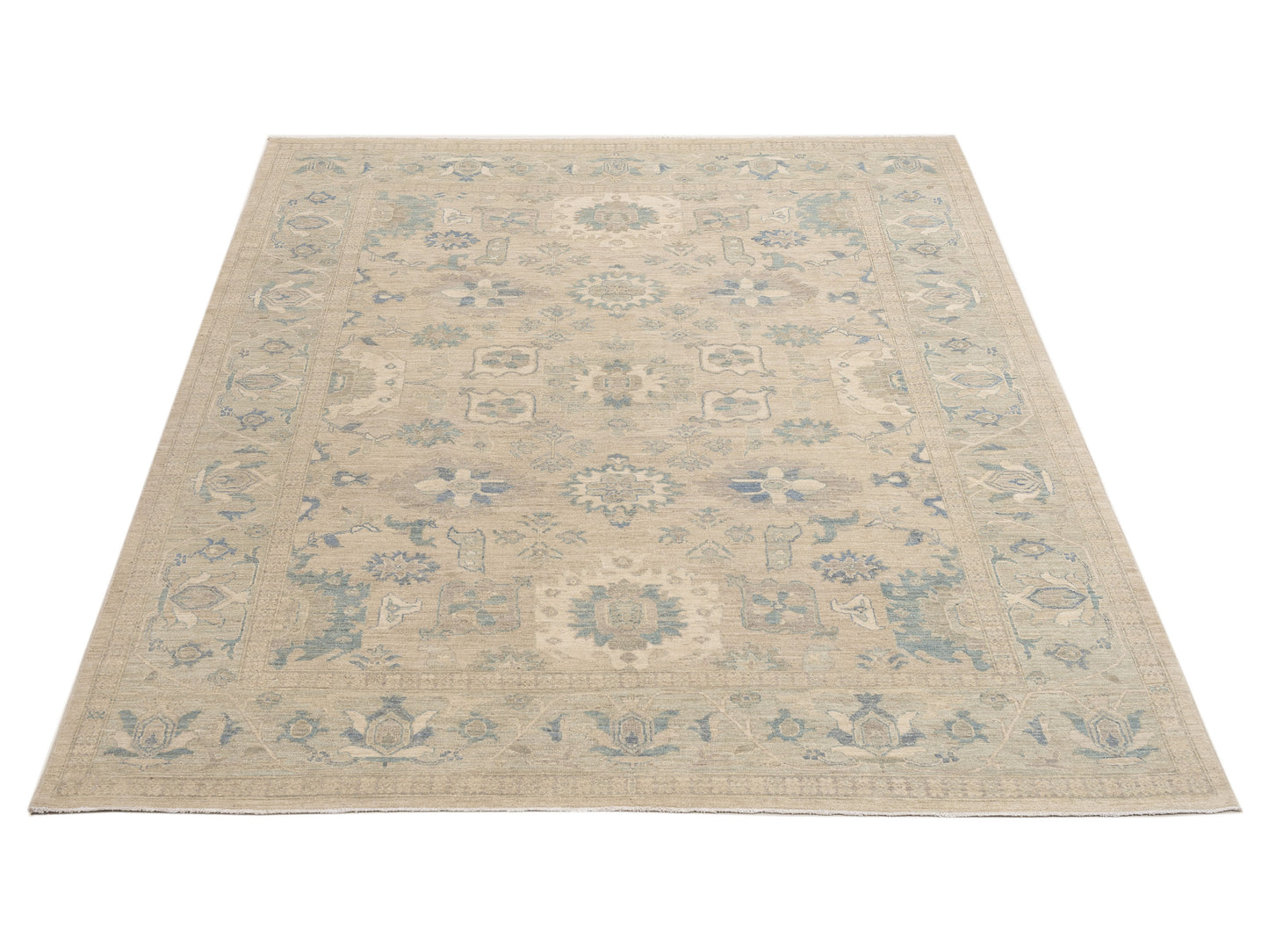 Lailora Light Gray Mint 8.4x10 Hand Knotted Rug