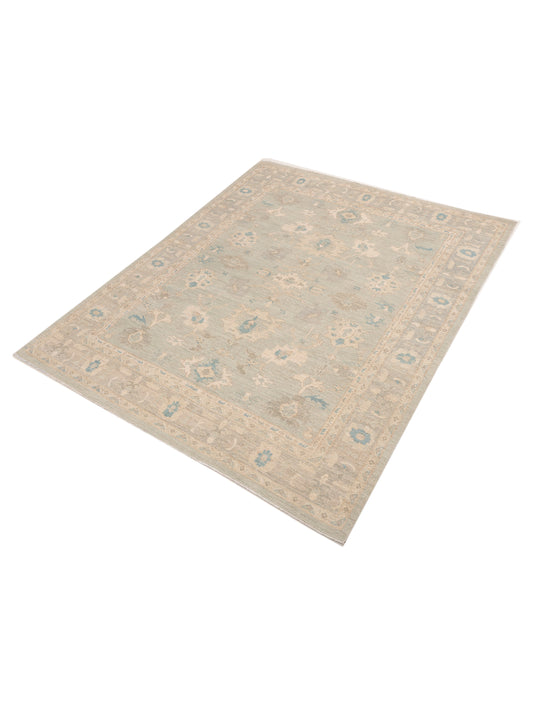 Lailora Mint Light Gray 8.1x9.11 Hand Knotted Rug