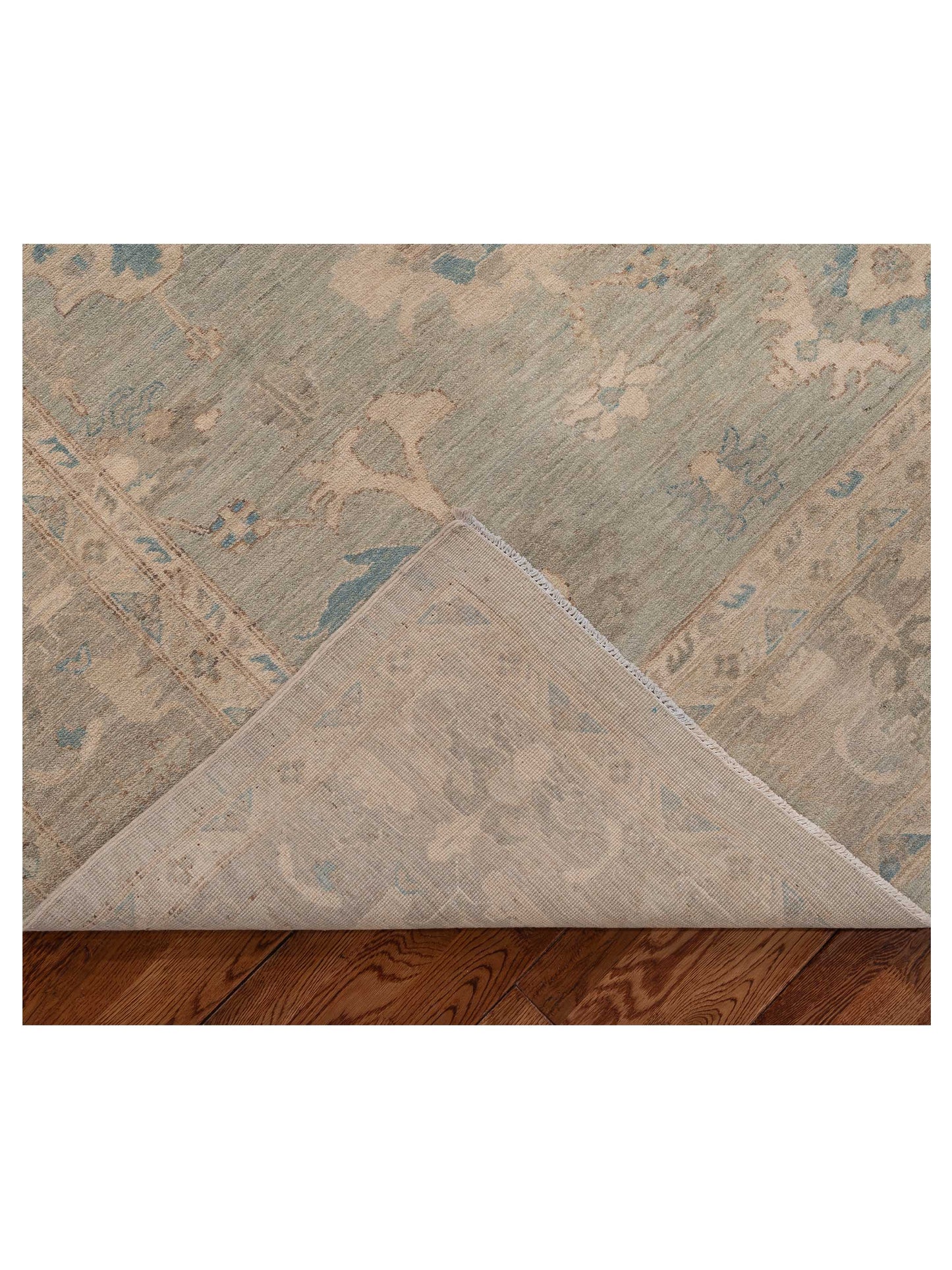 Lailora Mint Light Gray 8.1x9.11 Hand Knotted Rug