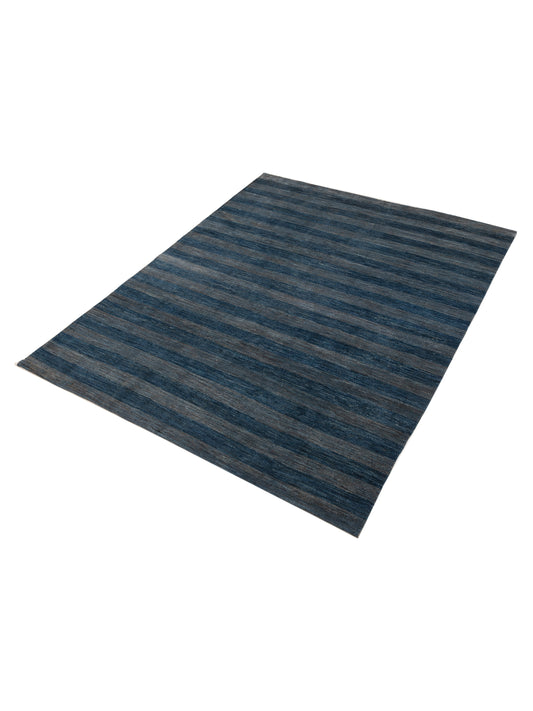 Tenzari Blue Blue 7.11x10.1 Hand Knotted Rug